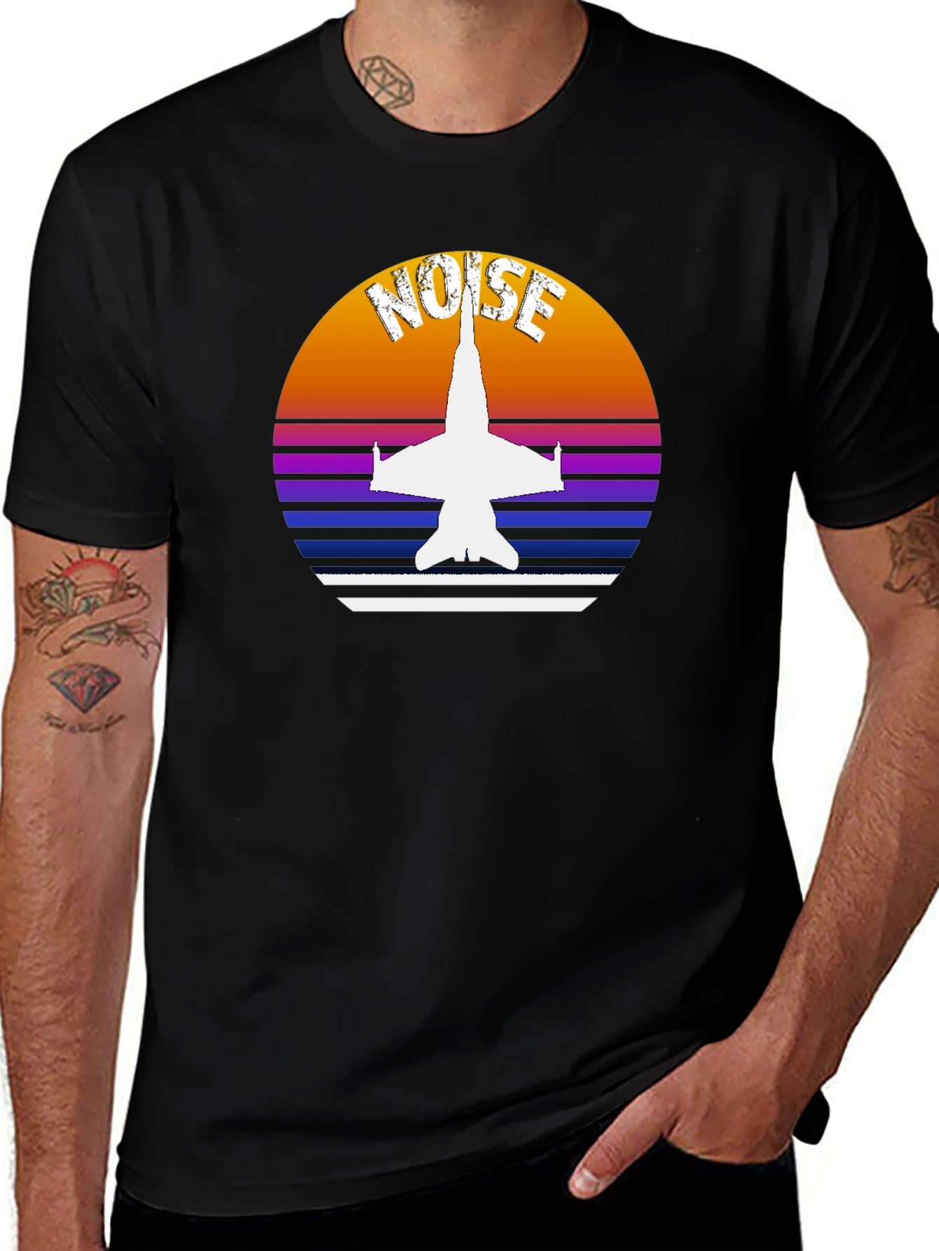 Variant 23 of Retro Noise Jet Fighter T-Shirt