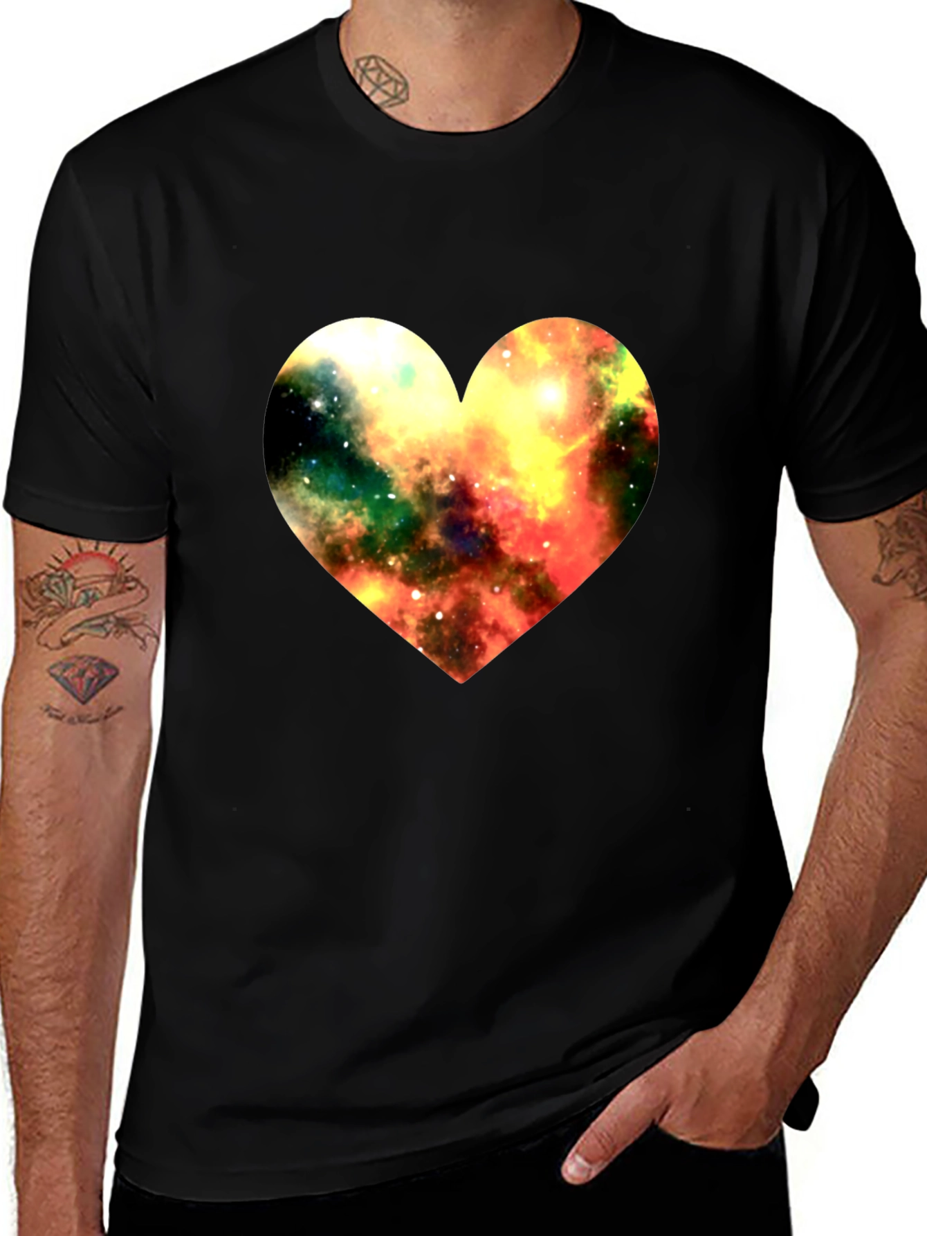 Variant 3 of Galaxy Heart Black T-Shirt