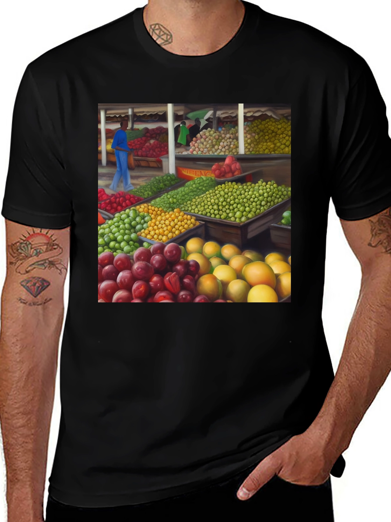 Variant 10 of Fruit Market Graphic Tee - Unique Design
