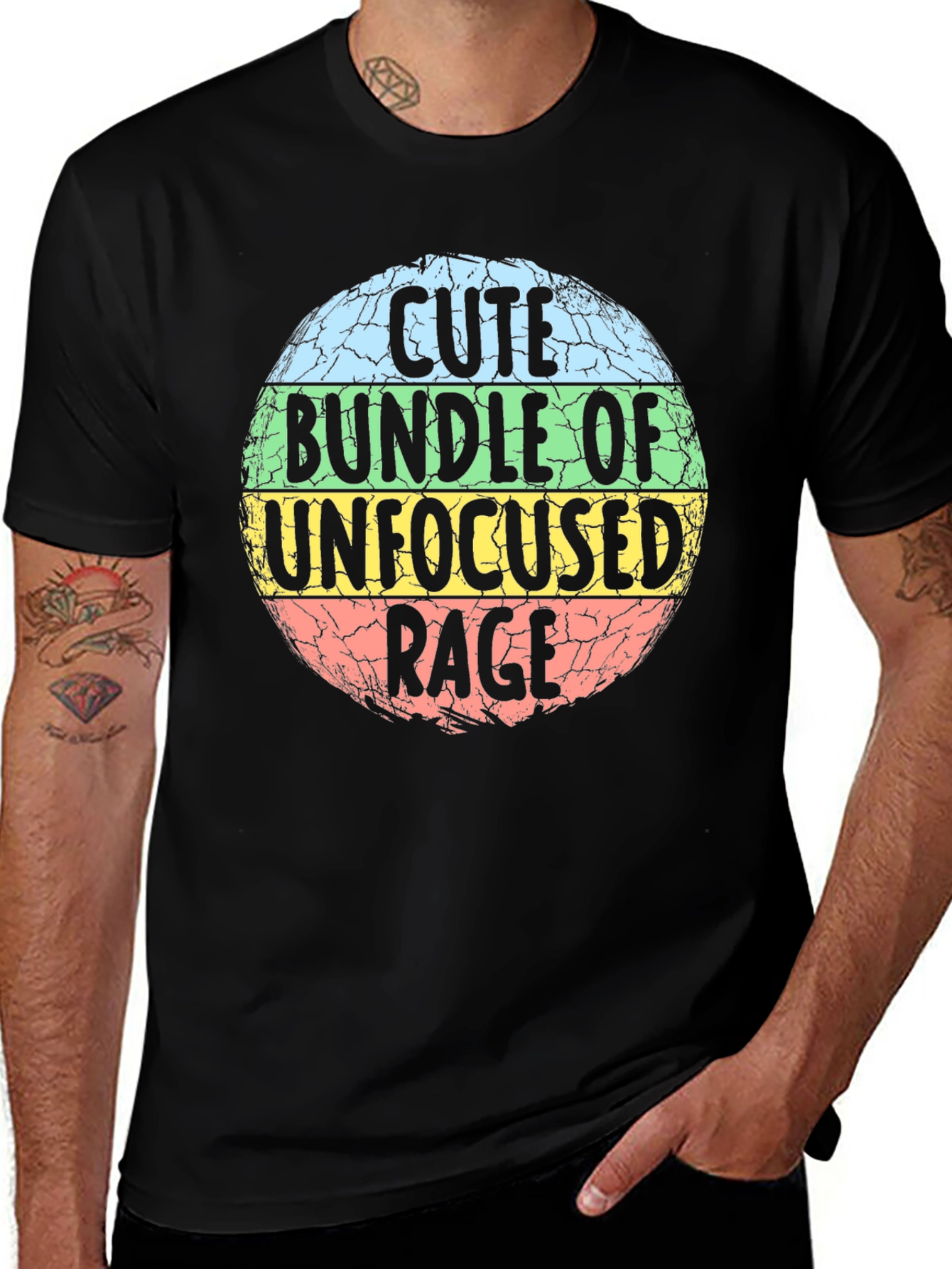 Black Cute Bundle of Unfocused Rage Graphic T-Shirt main image