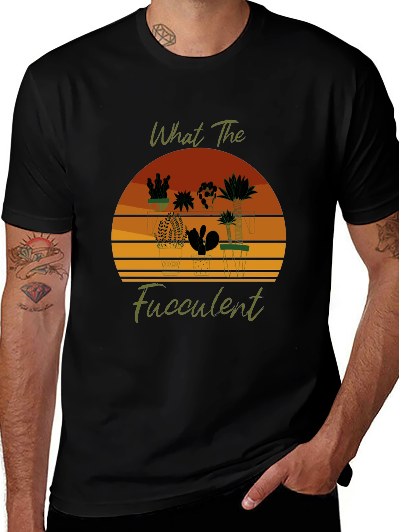 Variant 21 of What The Fucculent Black T-Shirt