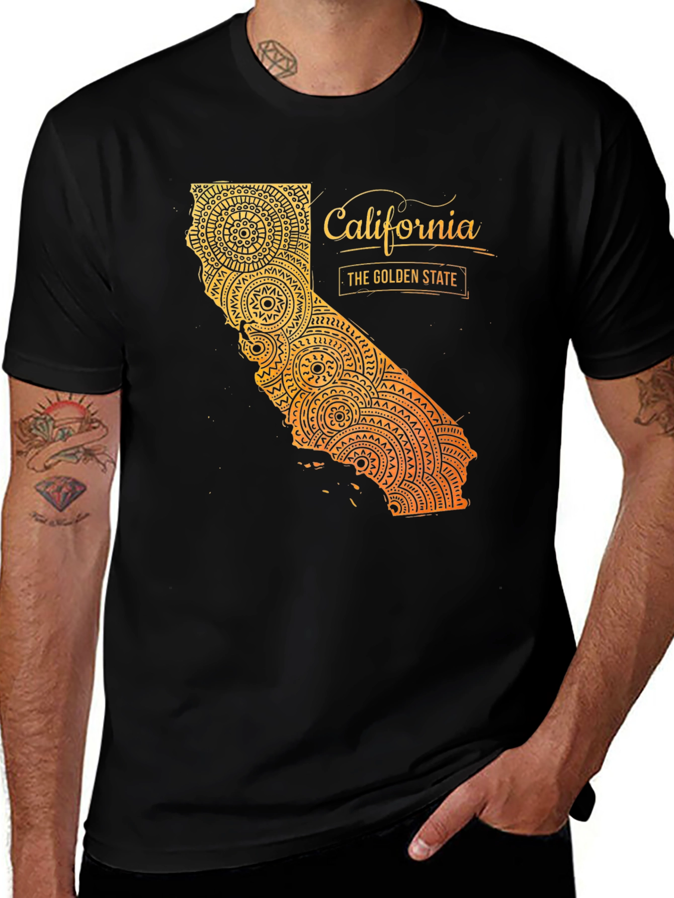 California Golden State Mandala Graphic Tee