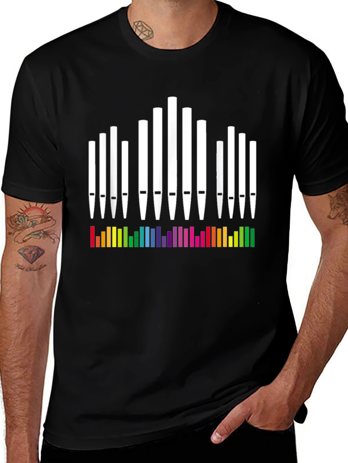 Variant 11 of Organ Pipes Rainbow T-Shirt
