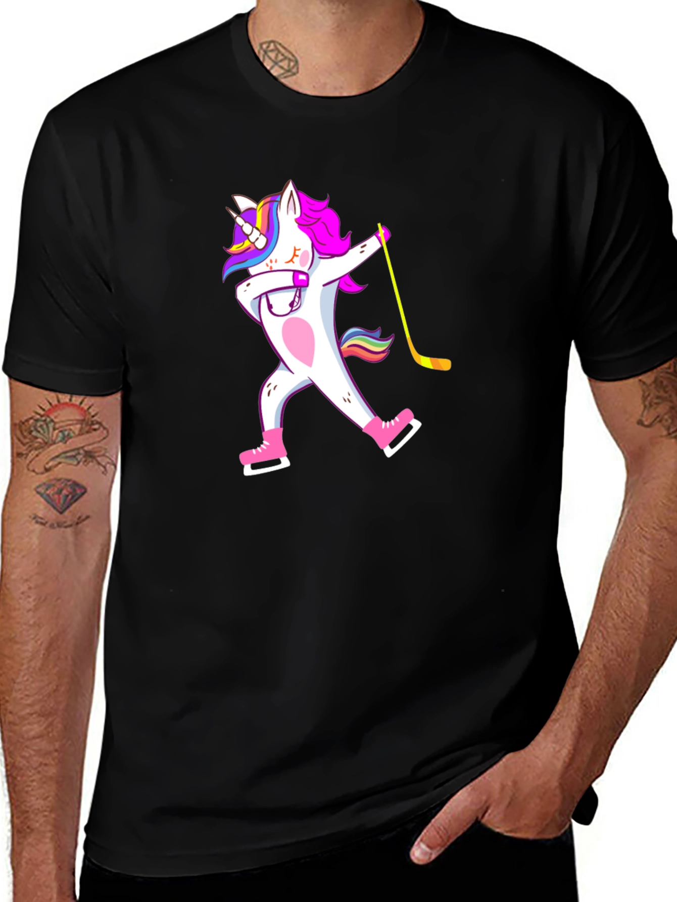 Variant 30 of Unicorn Dab Hockey Black T-Shirt