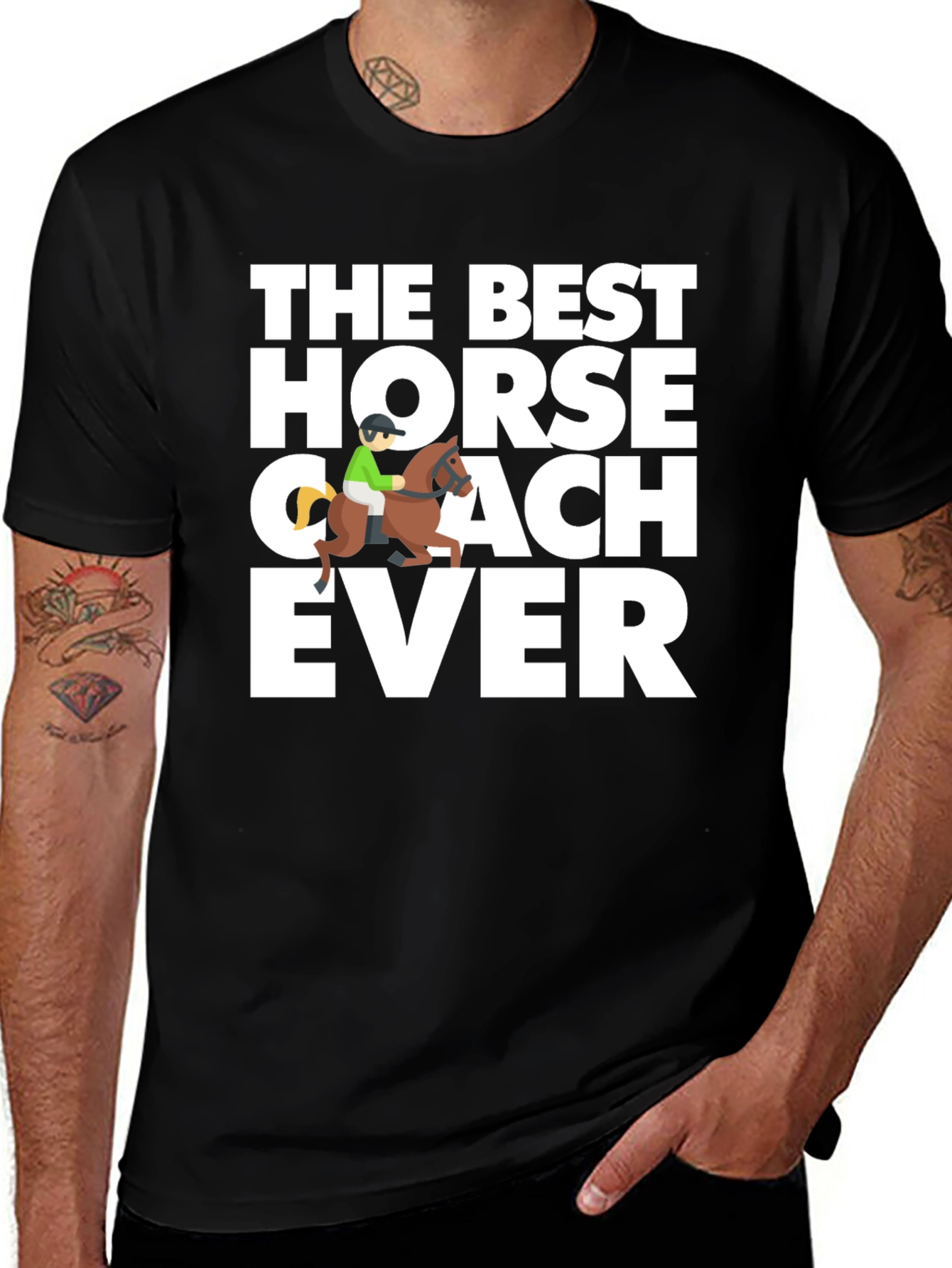 Best Horse Coach Ever Black Graphic Tee