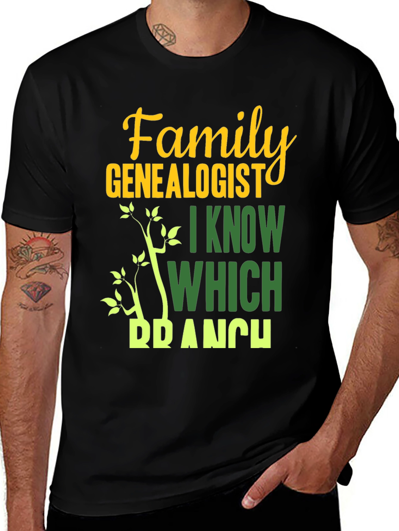 Variant 5 of Family Genealogist T-Shirt - I Know Which Branch