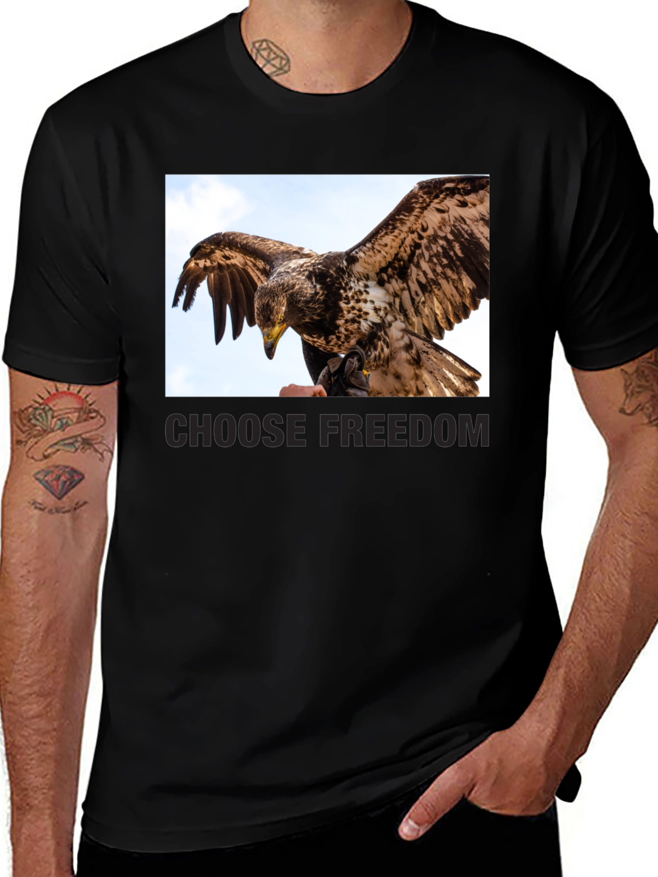 Variant 28 of Choose Freedom Eagle Graphic Tee