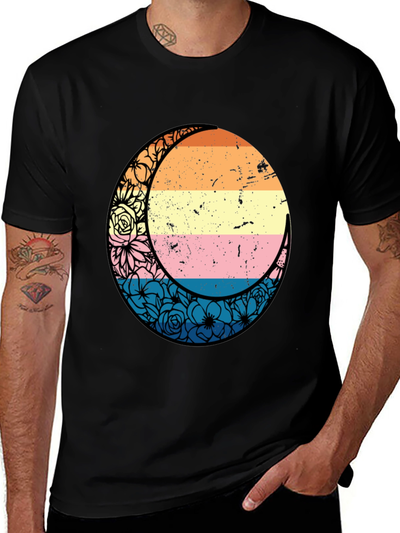 Variant 25 of Floral Crescent Moon T-Shirt