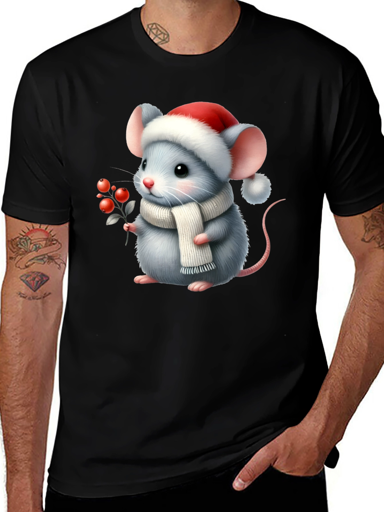 Variant 24 of Festive Mouse Graphic Tee - Holiday Cheer