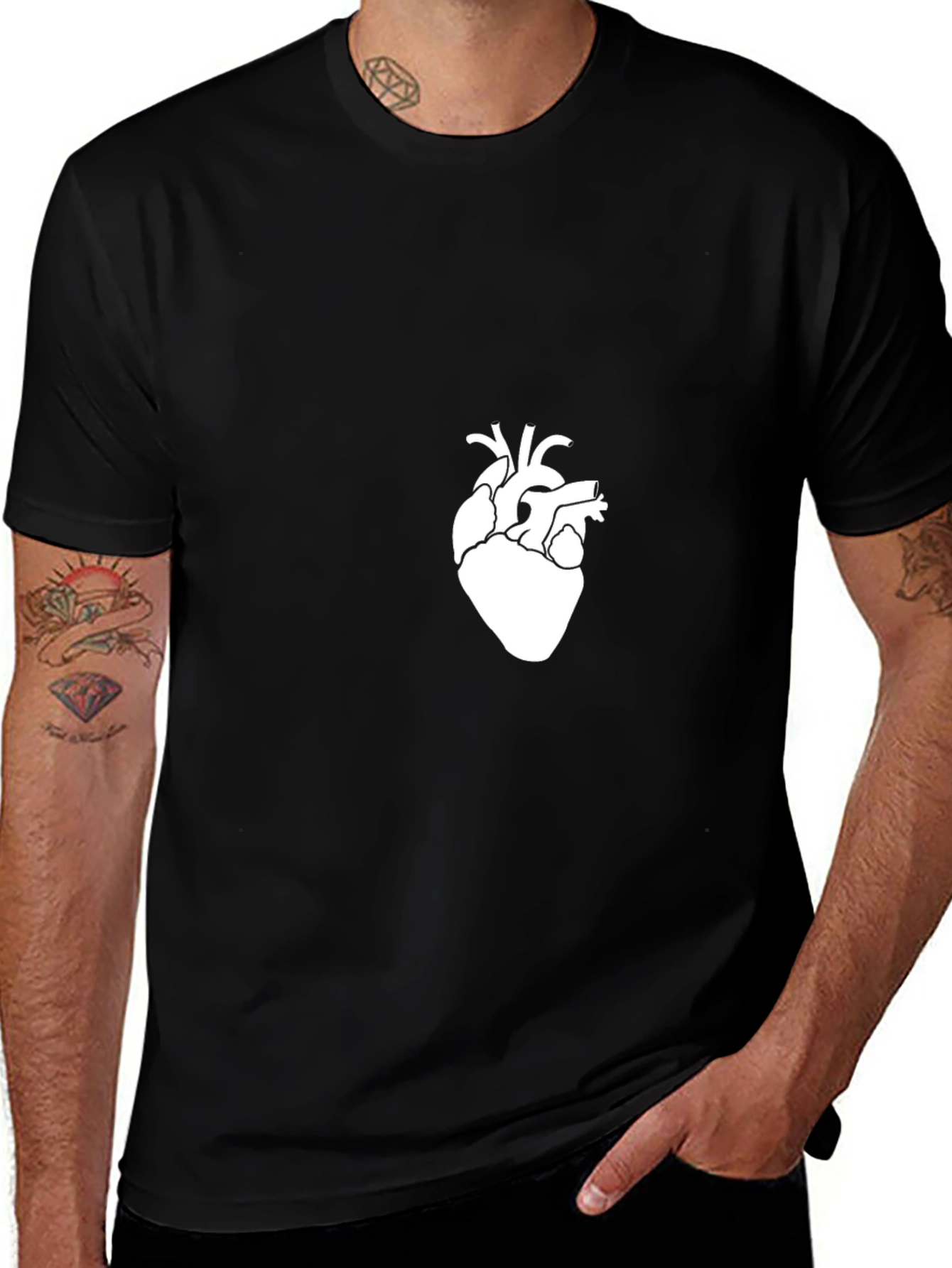 Variant 12 of Anatomical Heart Graphic Tee - Modern Style