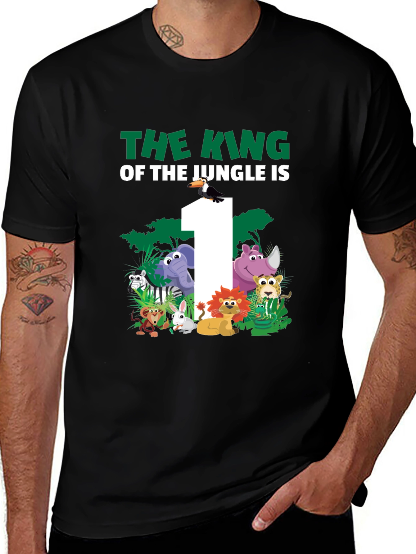 Variant 15 of Jungle 1st Birthday T-Shirt: King of the Jungle
