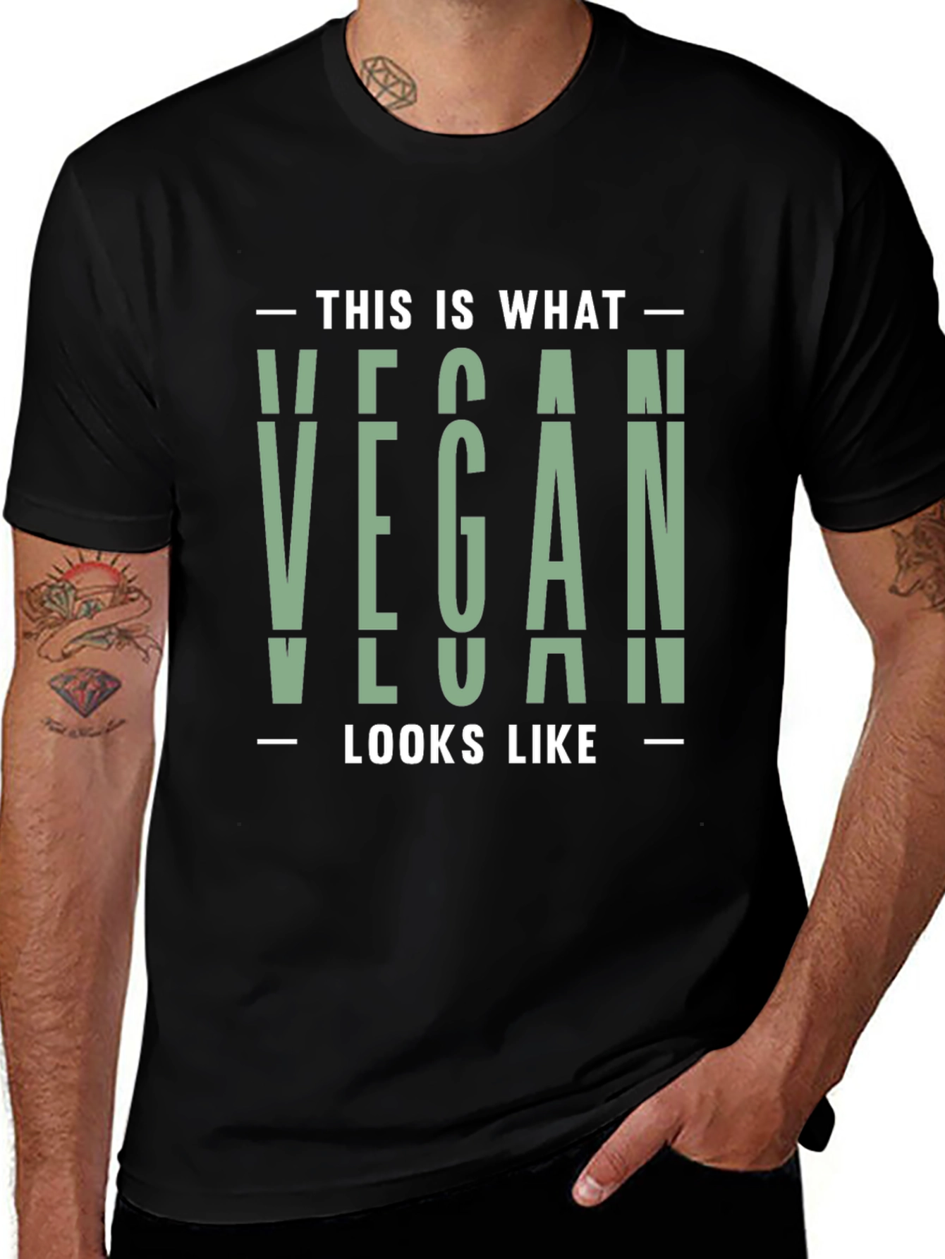 Variant 17 of Vegan Looks Like T-Shirt - Unisex Black Tee