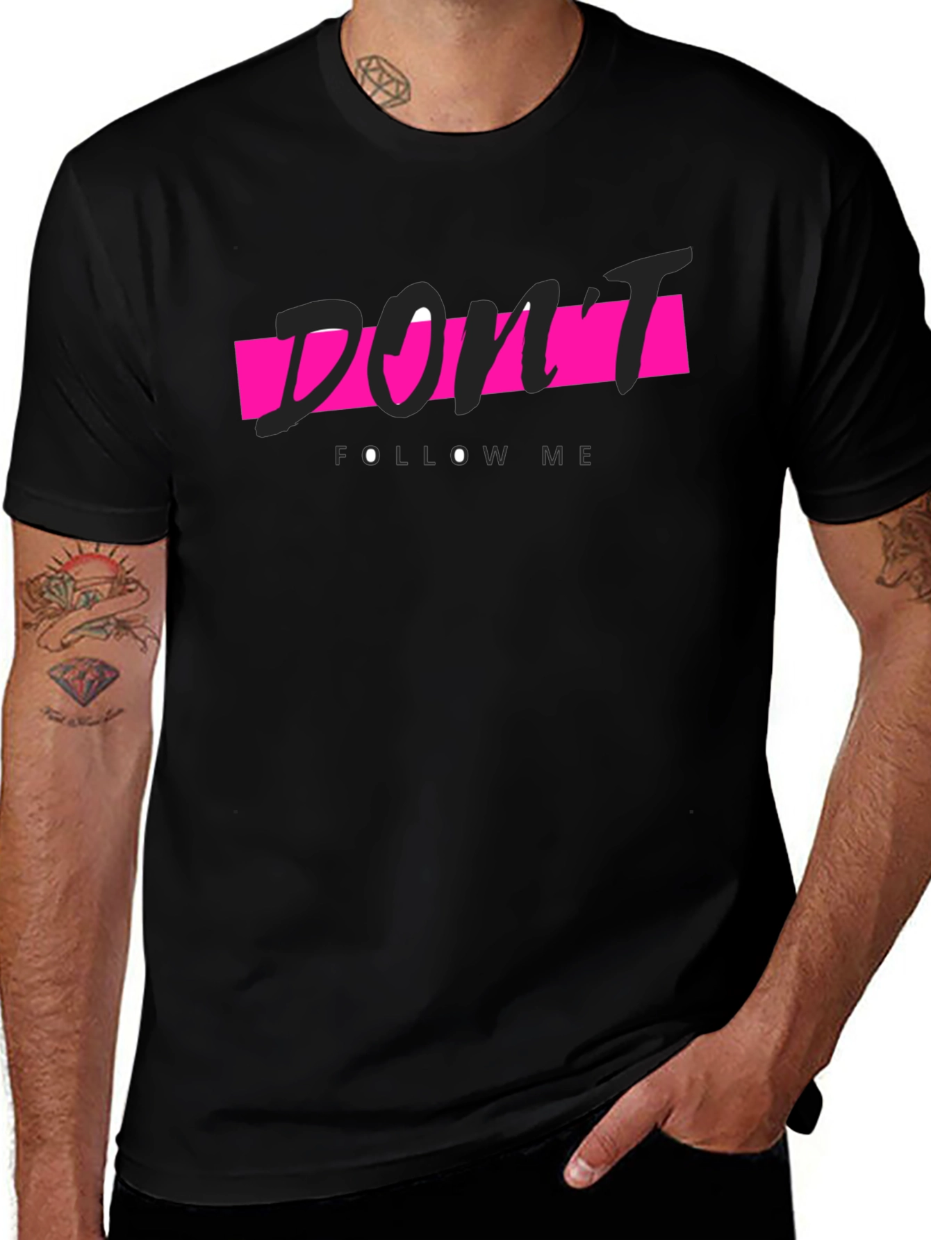 Variant 18 of Edgy Graphic Tee - 'Don't Follow Me'