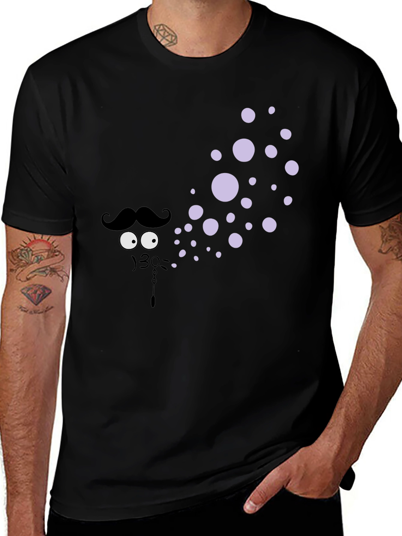 Variant 16 of Funny Mustache Bubble T-Shirt