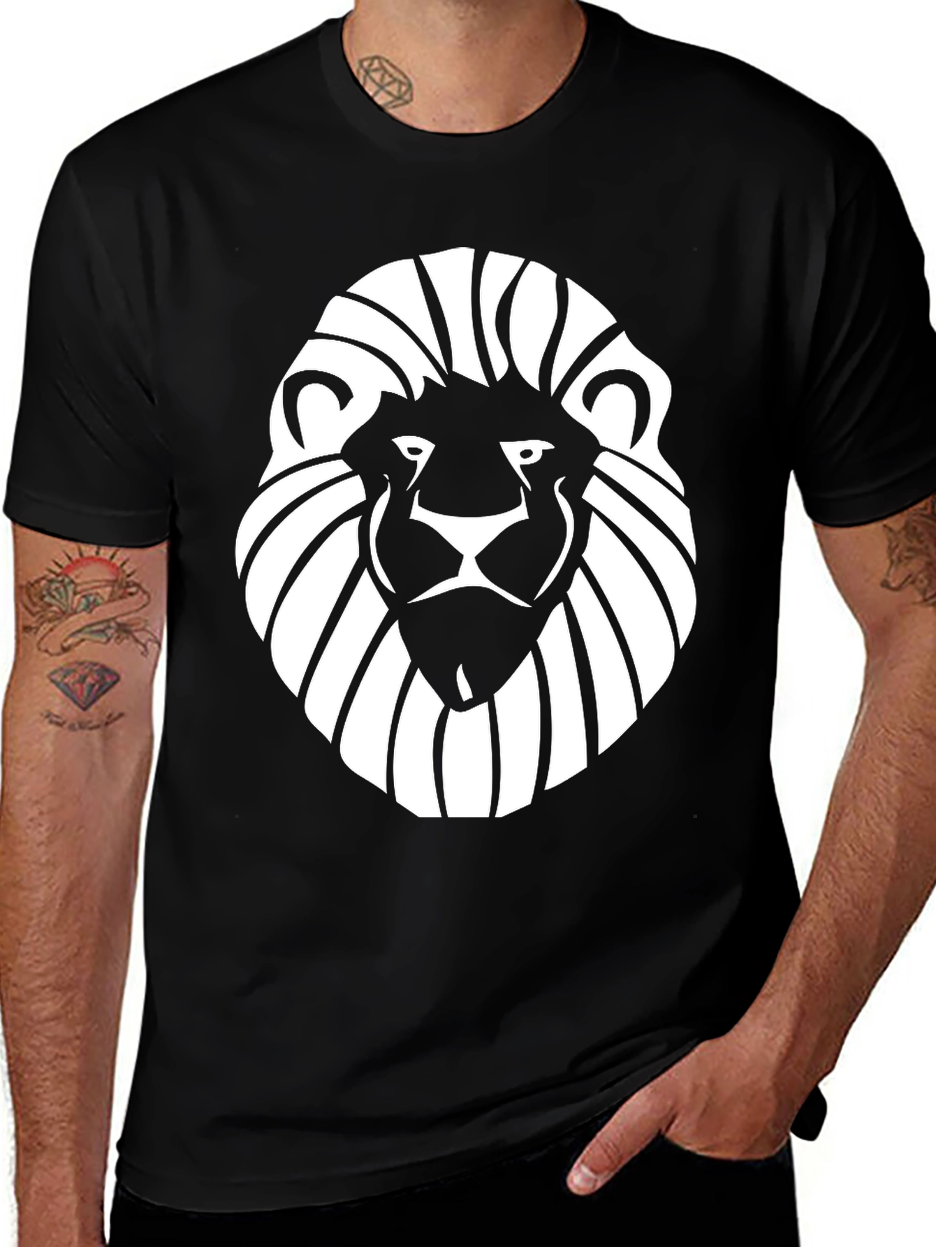 Variant 30 of Lion Graphic Tee - Bold Black T-Shirt