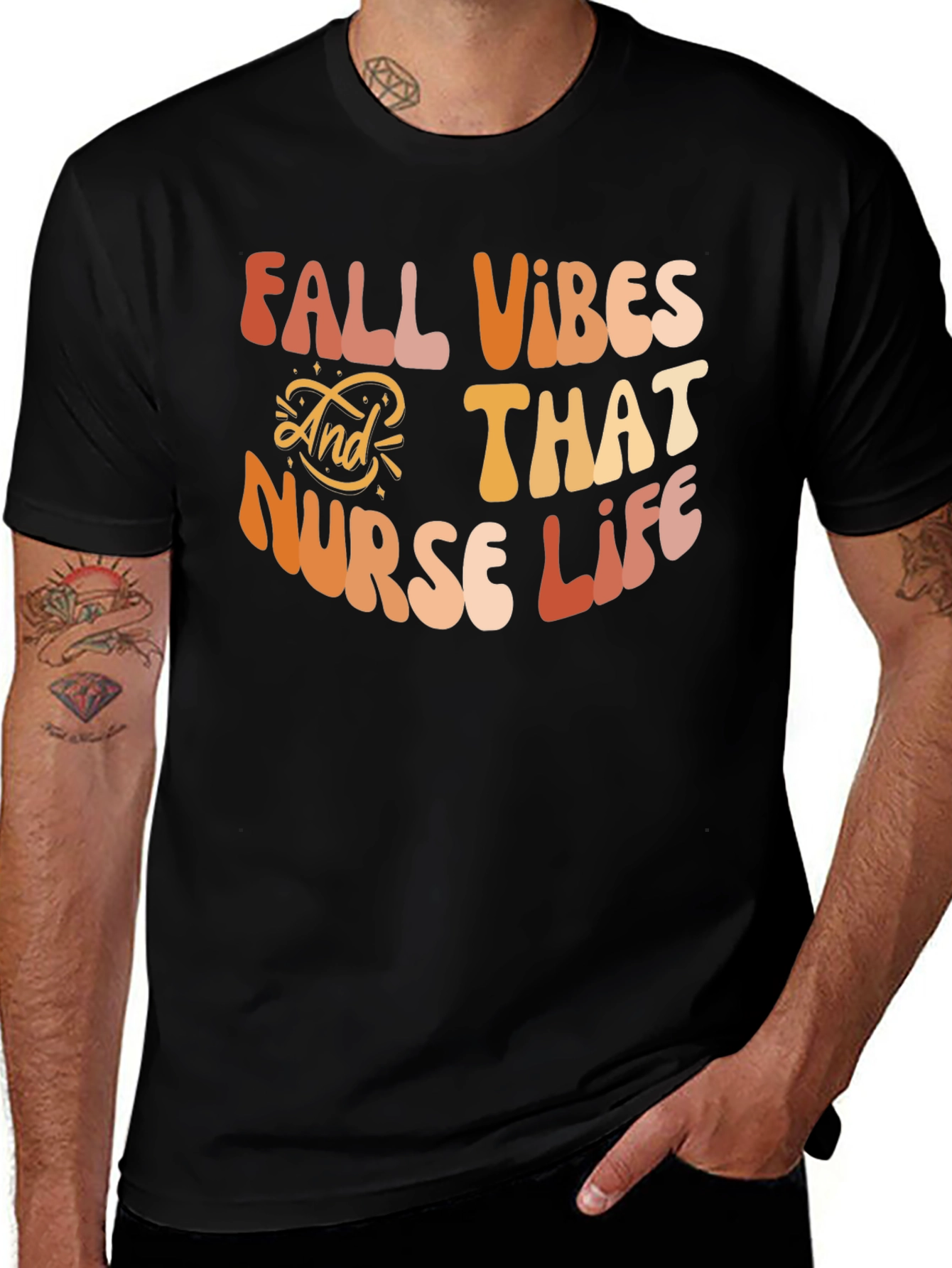 Variant 2 of Fall Vibes Nurse Life T-Shirt