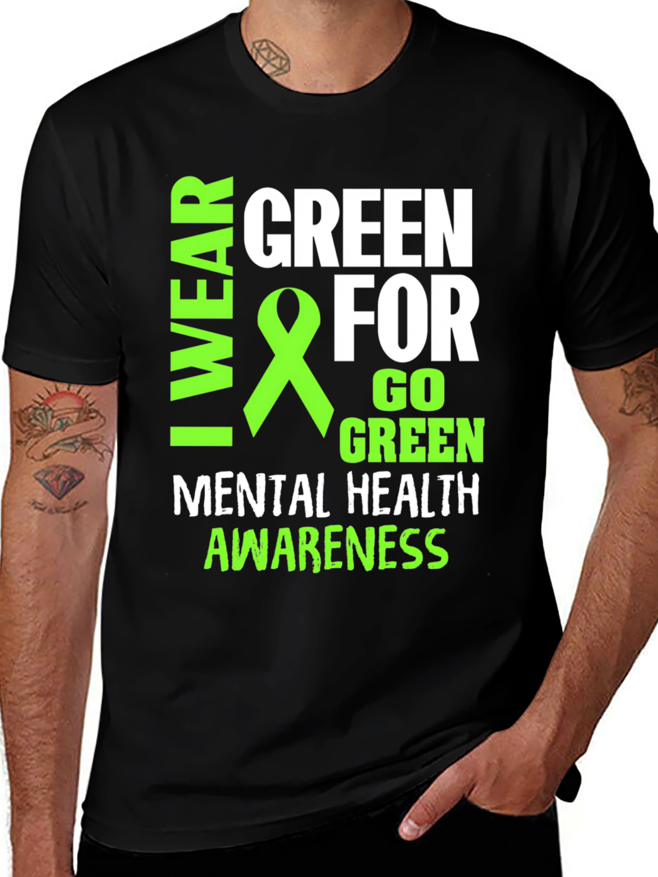 Variant 5 of Green Mental Health Awareness T-Shirt