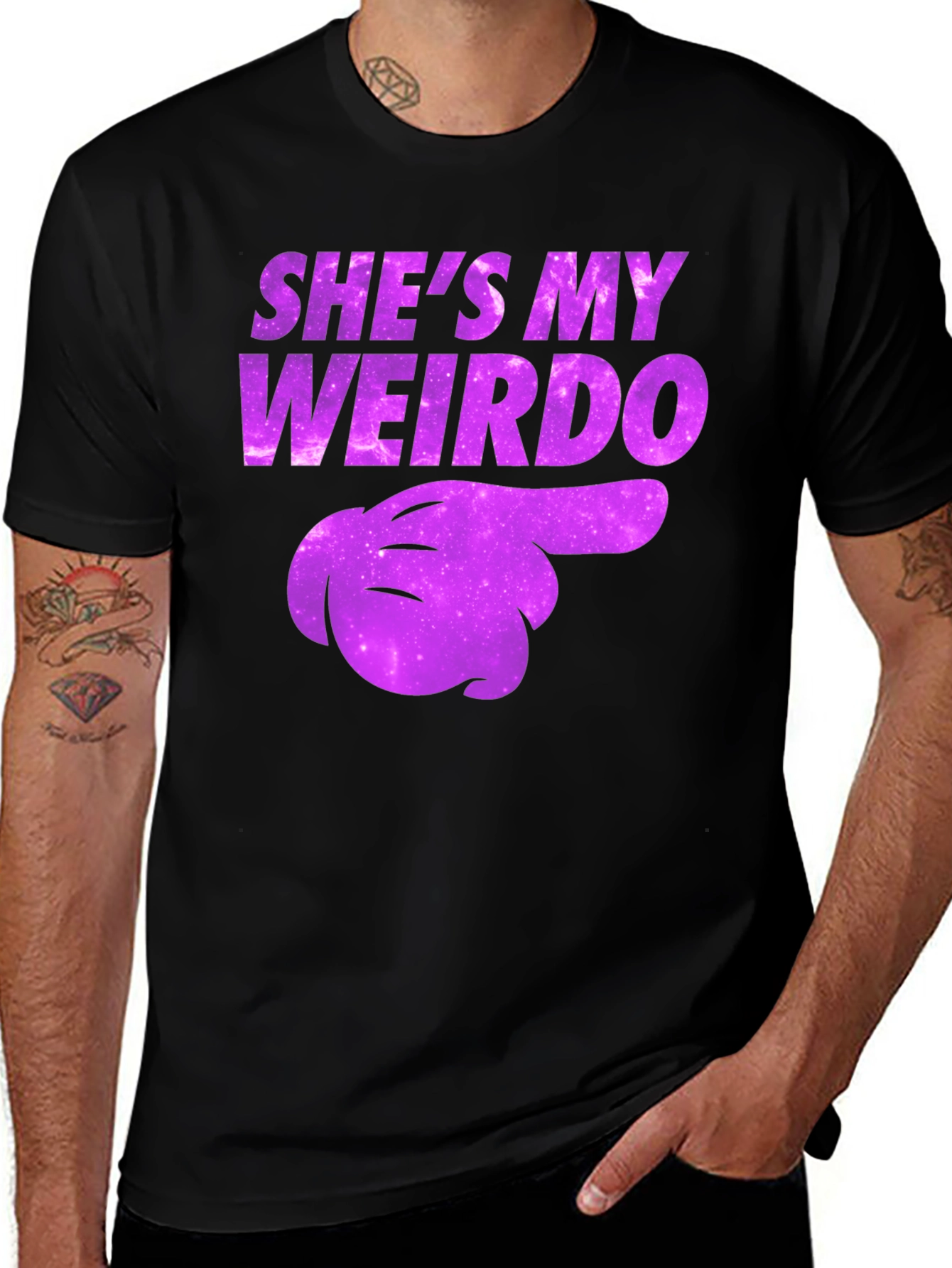 Variant 5 of She's My Weirdo Funny Matching Couple Graphic T-Shirt