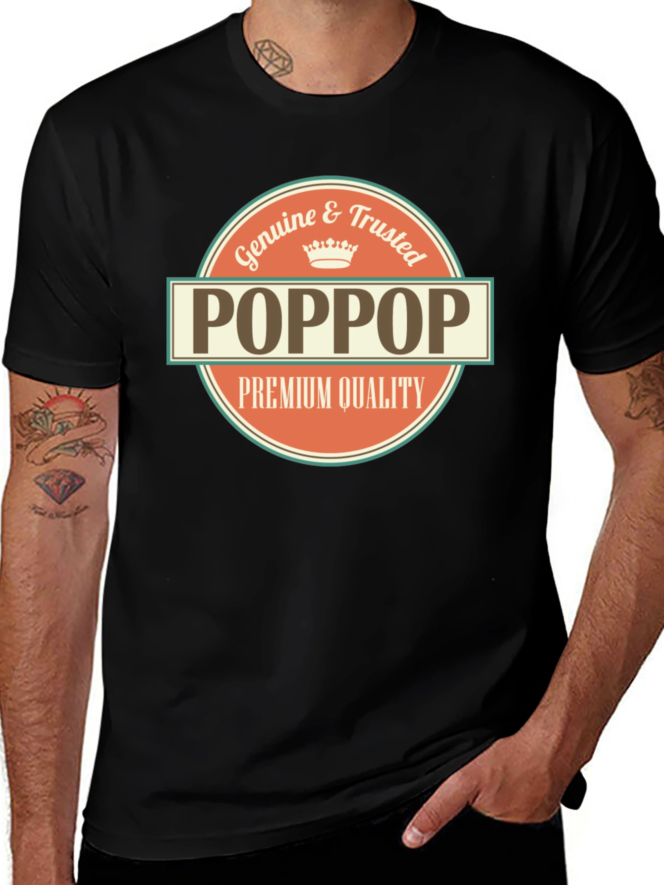Poppop Premium Quality Men's Black T-Shirt