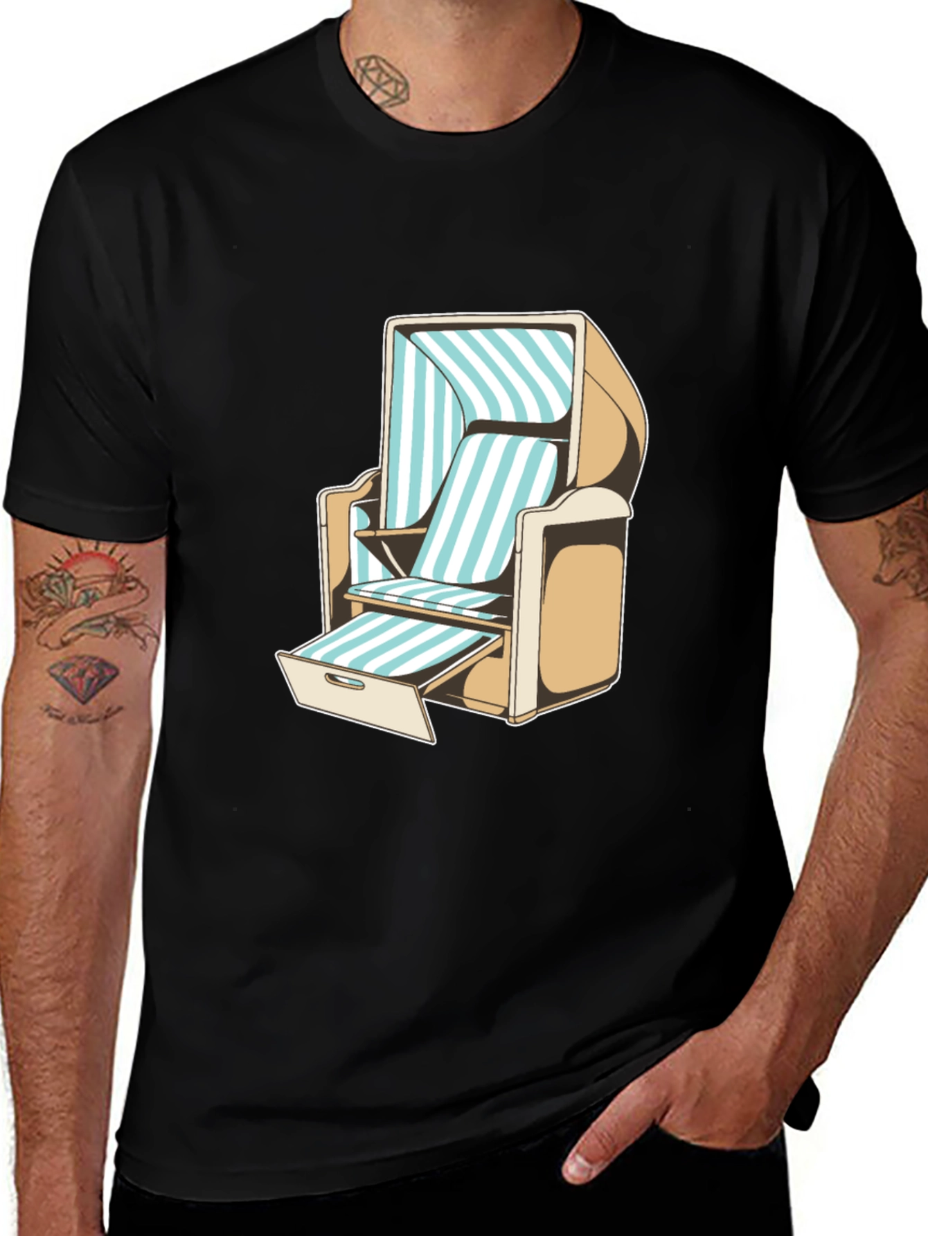 Beach Chair Graphic T-Shirt - Casual Style