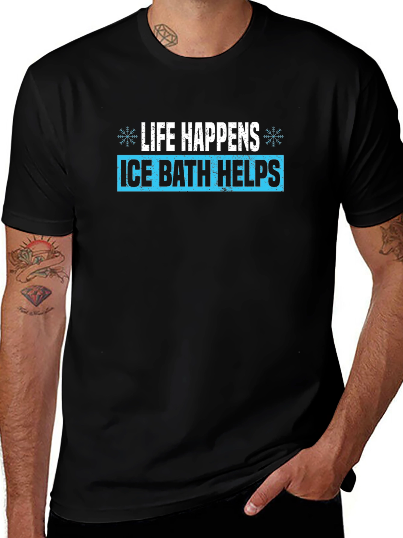 Variant 21 of Life Happens Ice Bath Helps Graphic T-Shirt