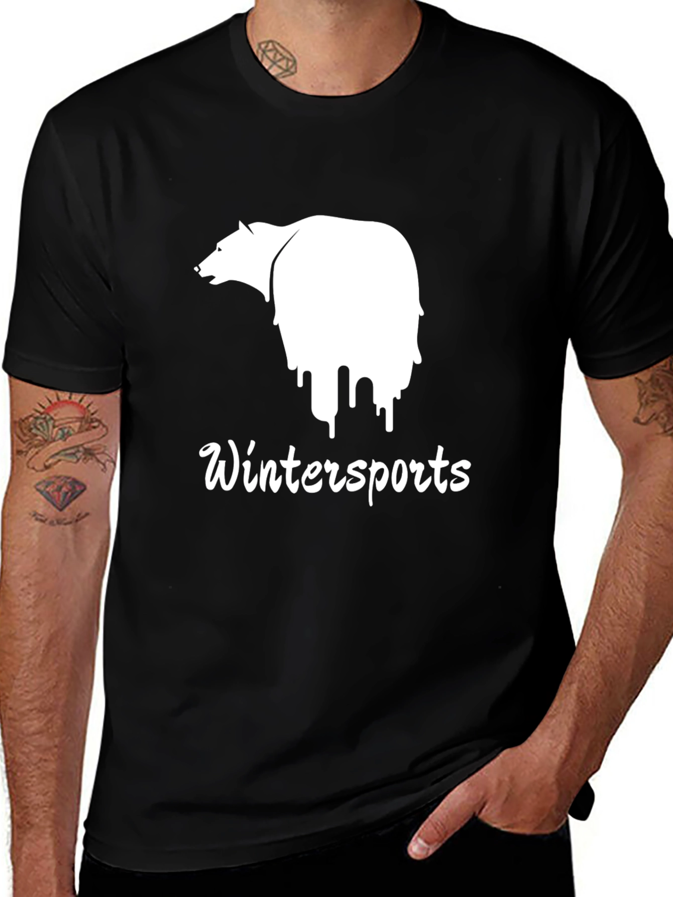 Variant 25 of Wintersports Bear Graphic Tee - Black