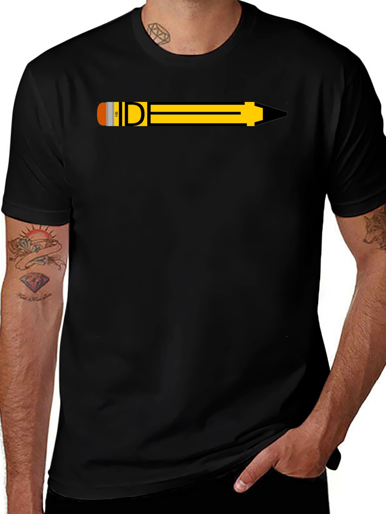 Variant 25 of Pencil Graphic Black T-Shirt - Creative Design