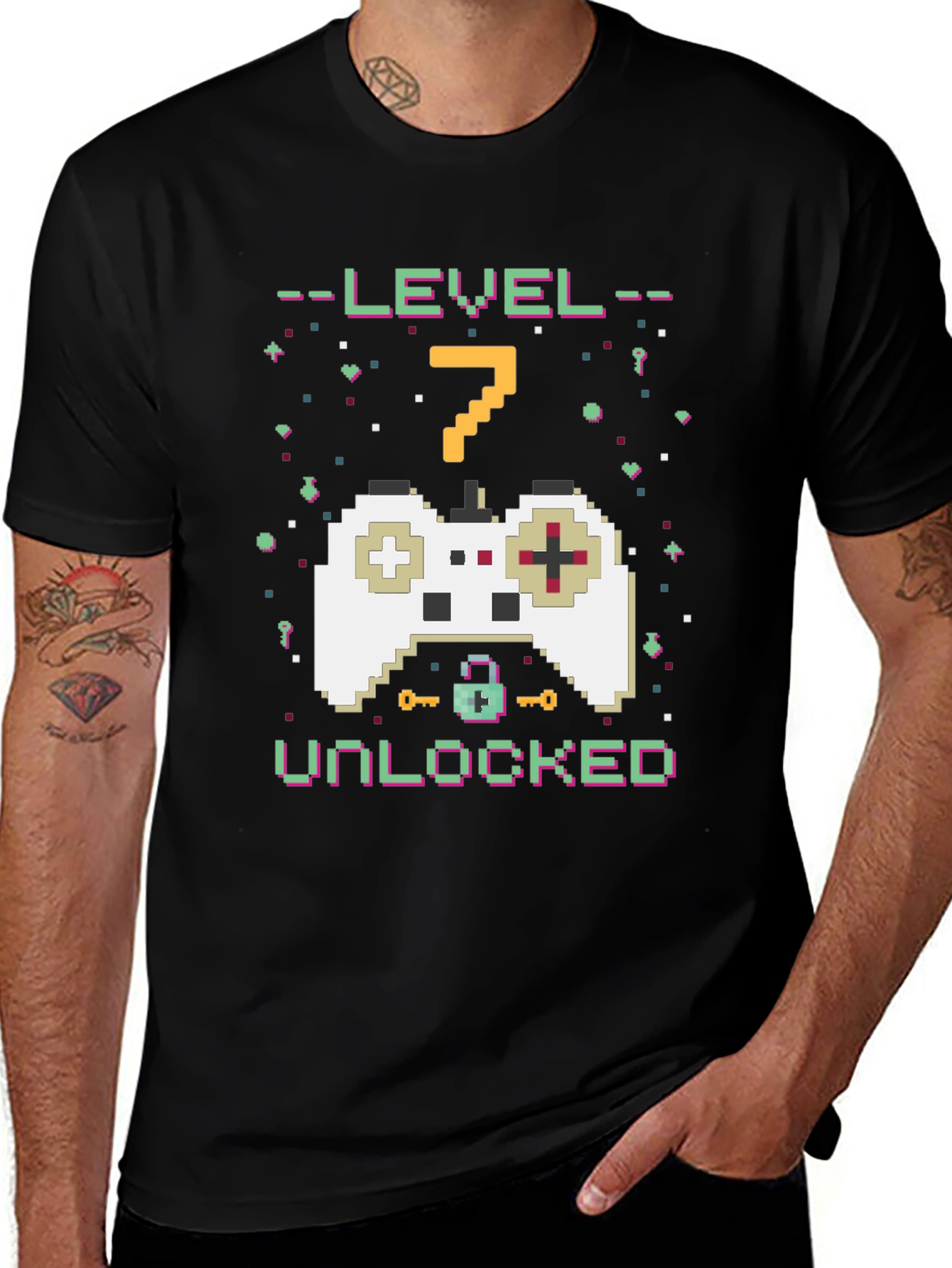 Variant 22 of Level 7 Unlocked Gamer T-Shirt
