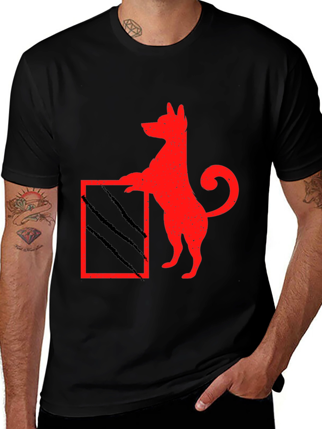 Variant 22 of Dog Scratch Box Tee - Quirky Graphic T-Shirt