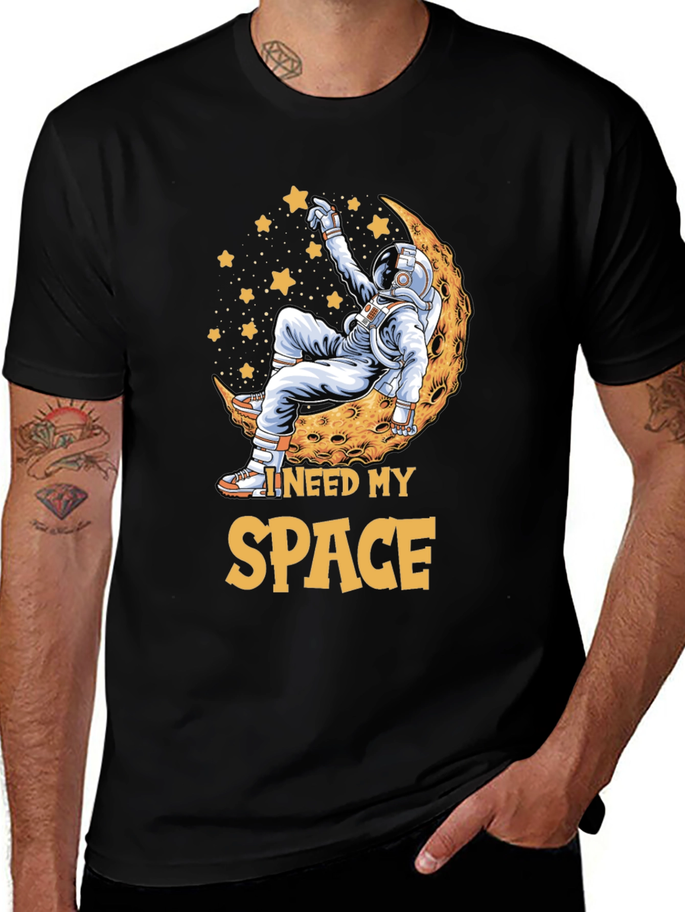 Variant 8 of I Need My Space T-Shirt - Astronaut Moon Graphic Tee