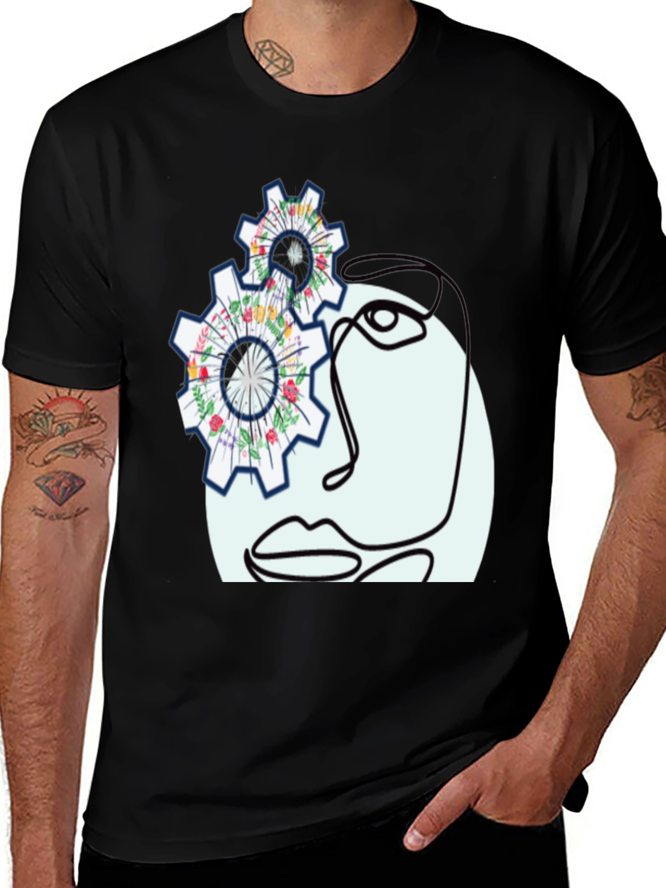 Variant 22 of Abstract Art T-Shirt - Floral Gear Design
