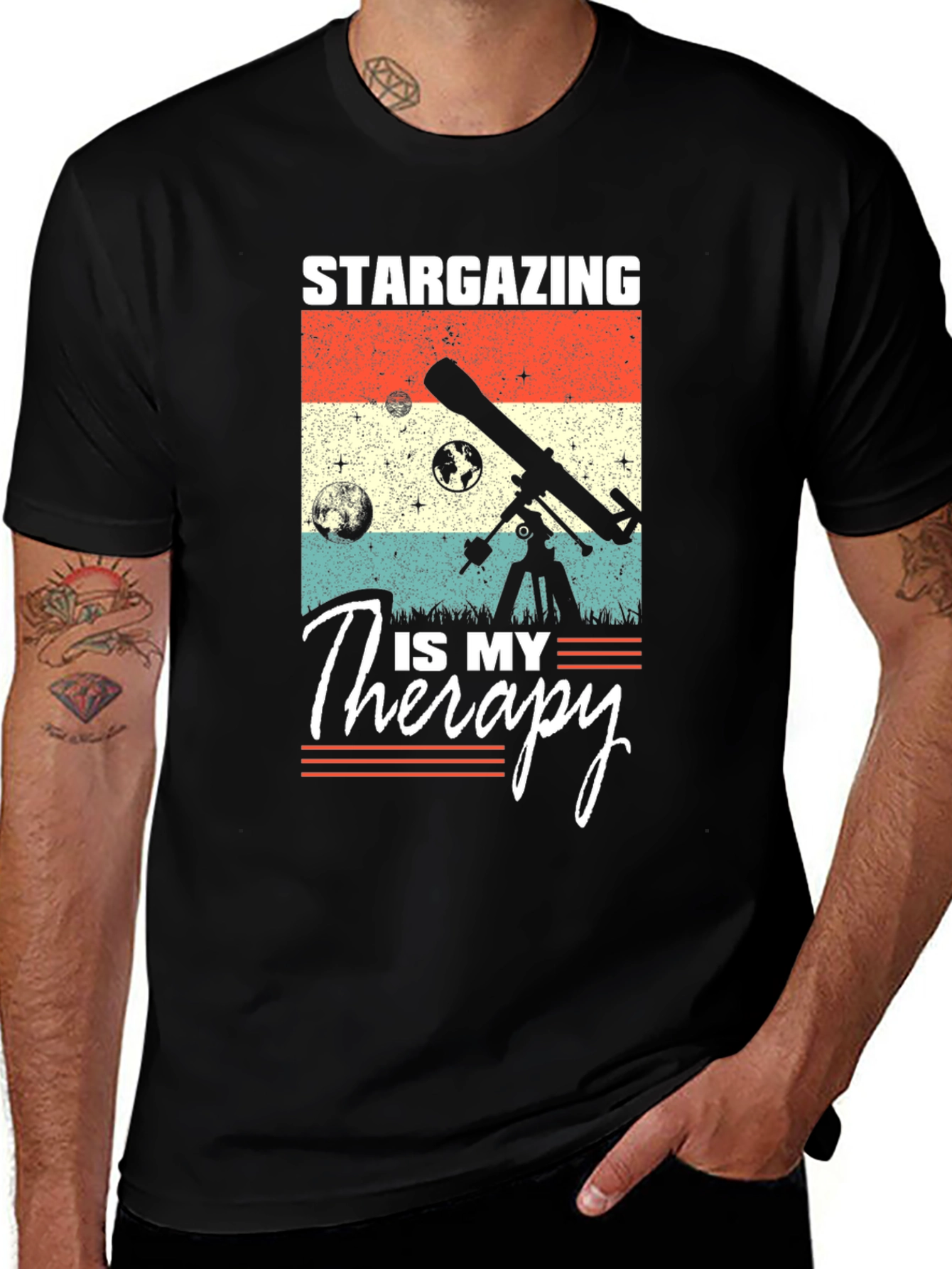 Variant 12 of Stargazing Is My Therapy Graphic Tee - Astronomy Lover