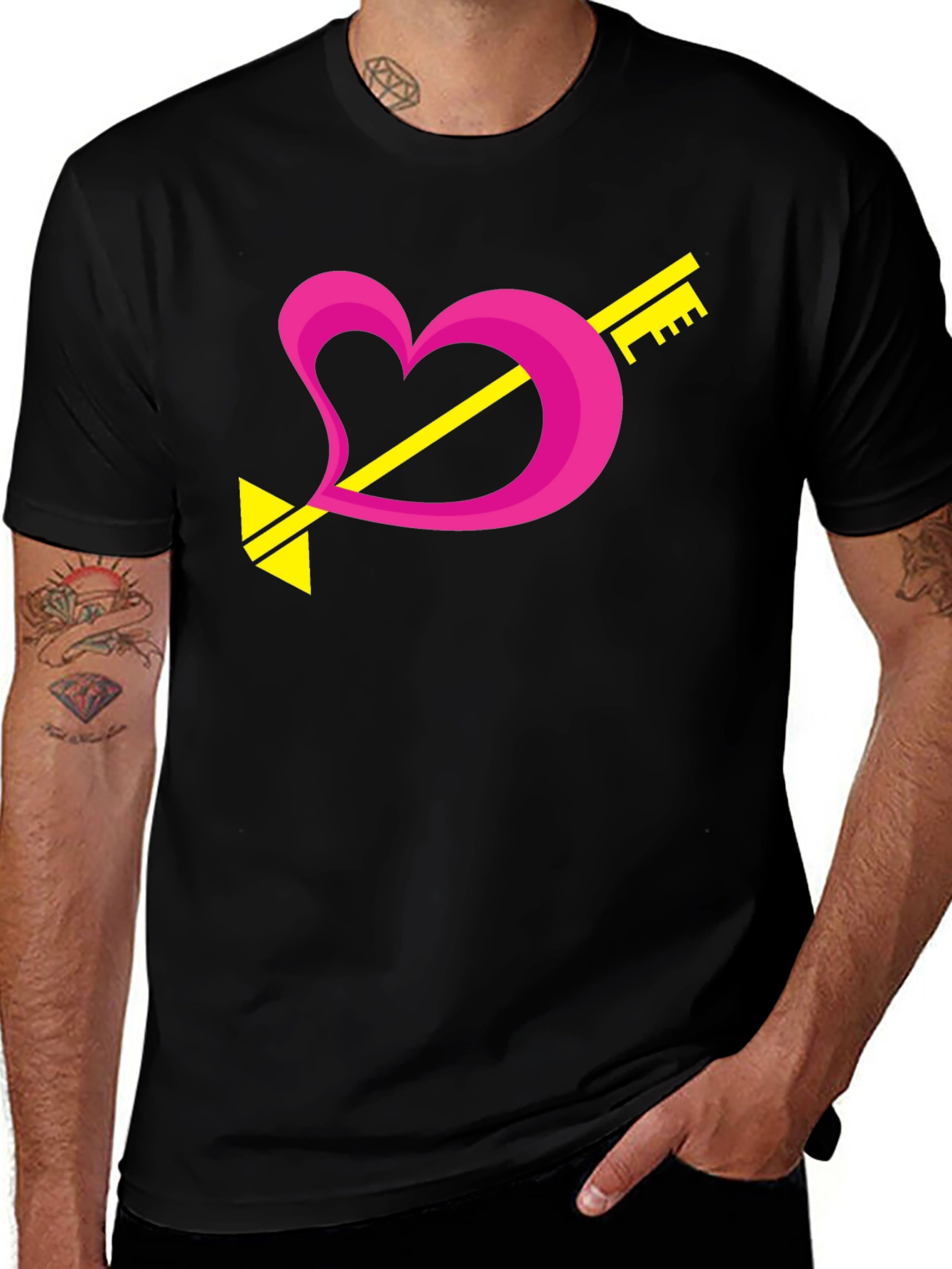 Heart Key Arrow Graphic Tee