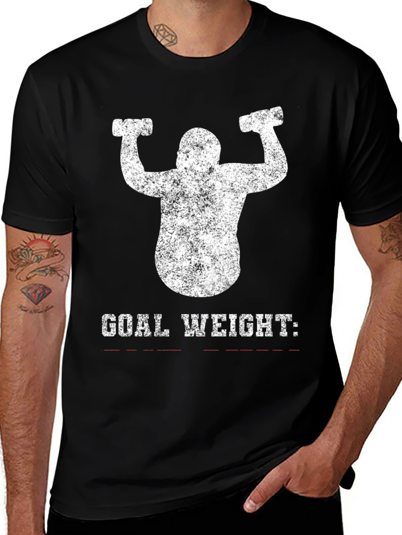 Variant 2 of Goal Weight Funny Workout T-Shirt