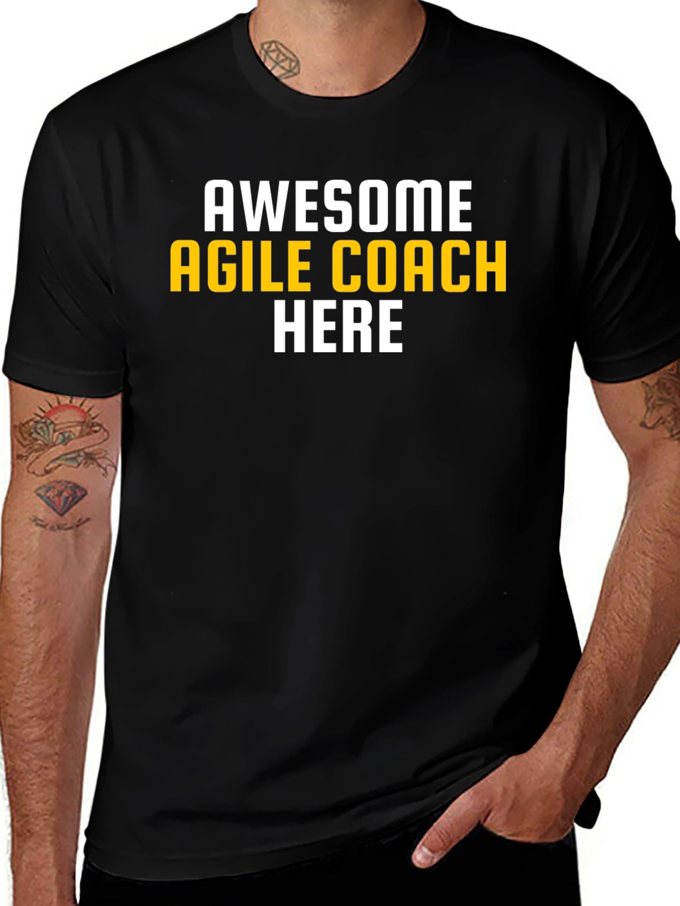 Awesome Agile Coach T-Shirt - Black Crew Neck Tee
