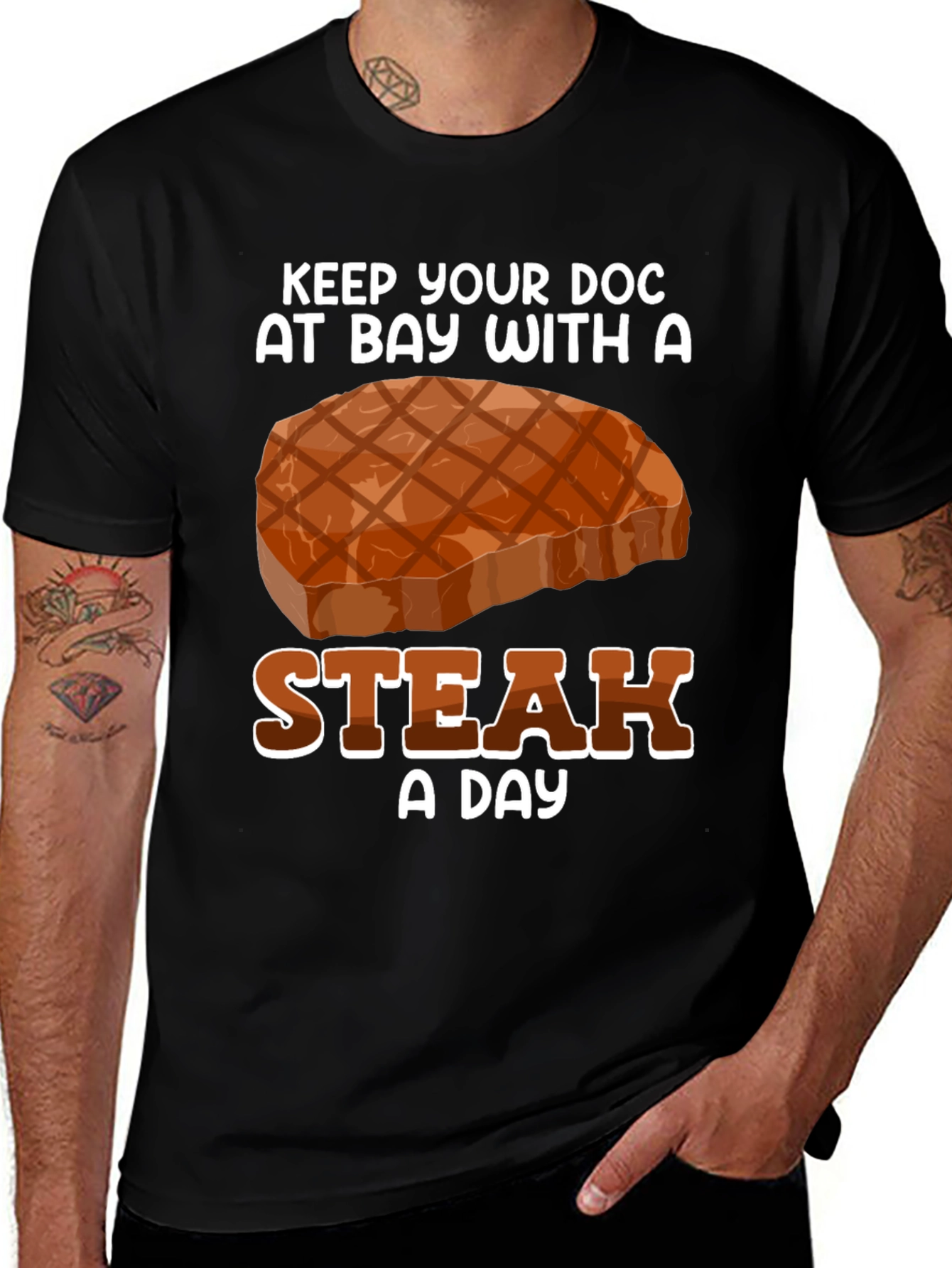Variant 10 of Keep Your Doc Away Steak T-Shirt