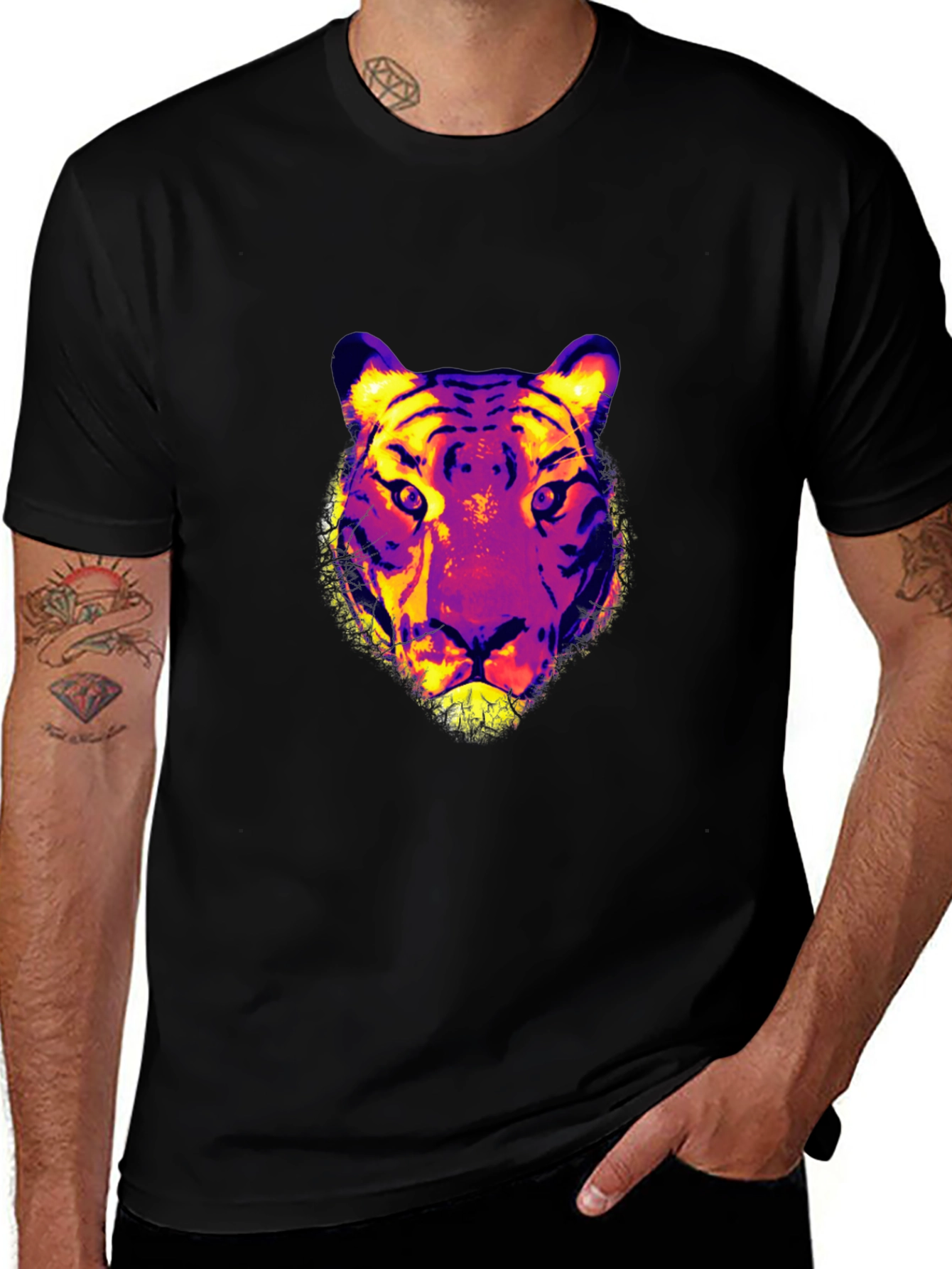 Variant 17 of Vivid Tiger Graphic Print T-Shirt