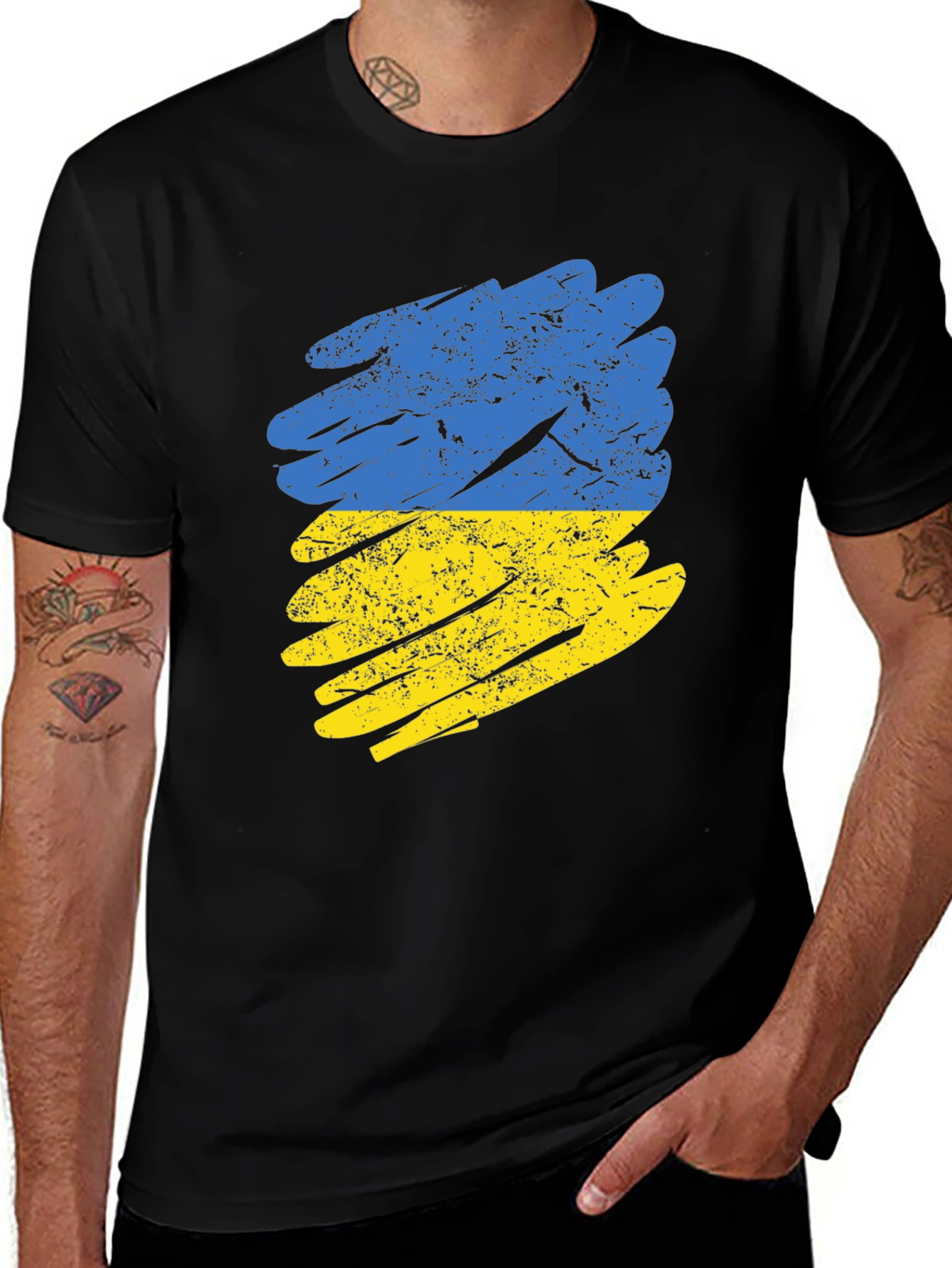 Ukraine Flag Brushstroke T-Shirt