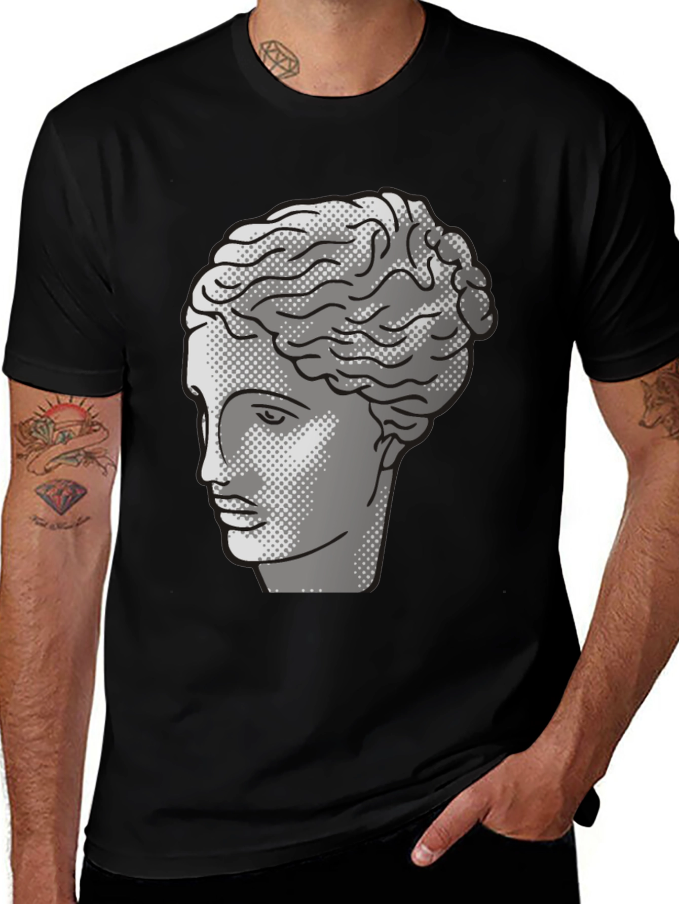 Variant 14 of Ancient Bust Graphic Tee - Classic Style