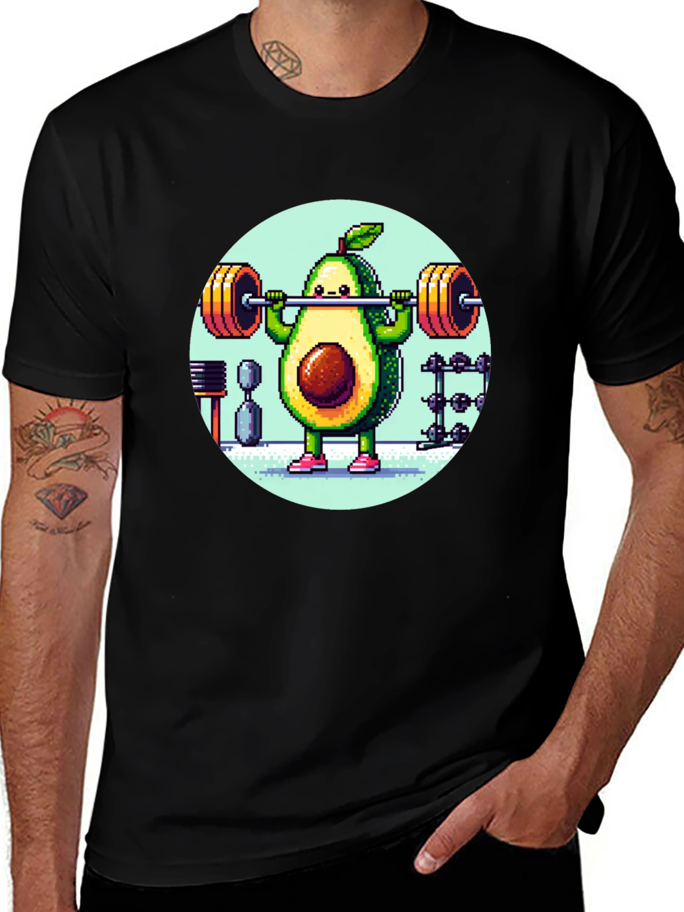 Black Avocado Gym T-Shirt - Funny Workout Tee main image
