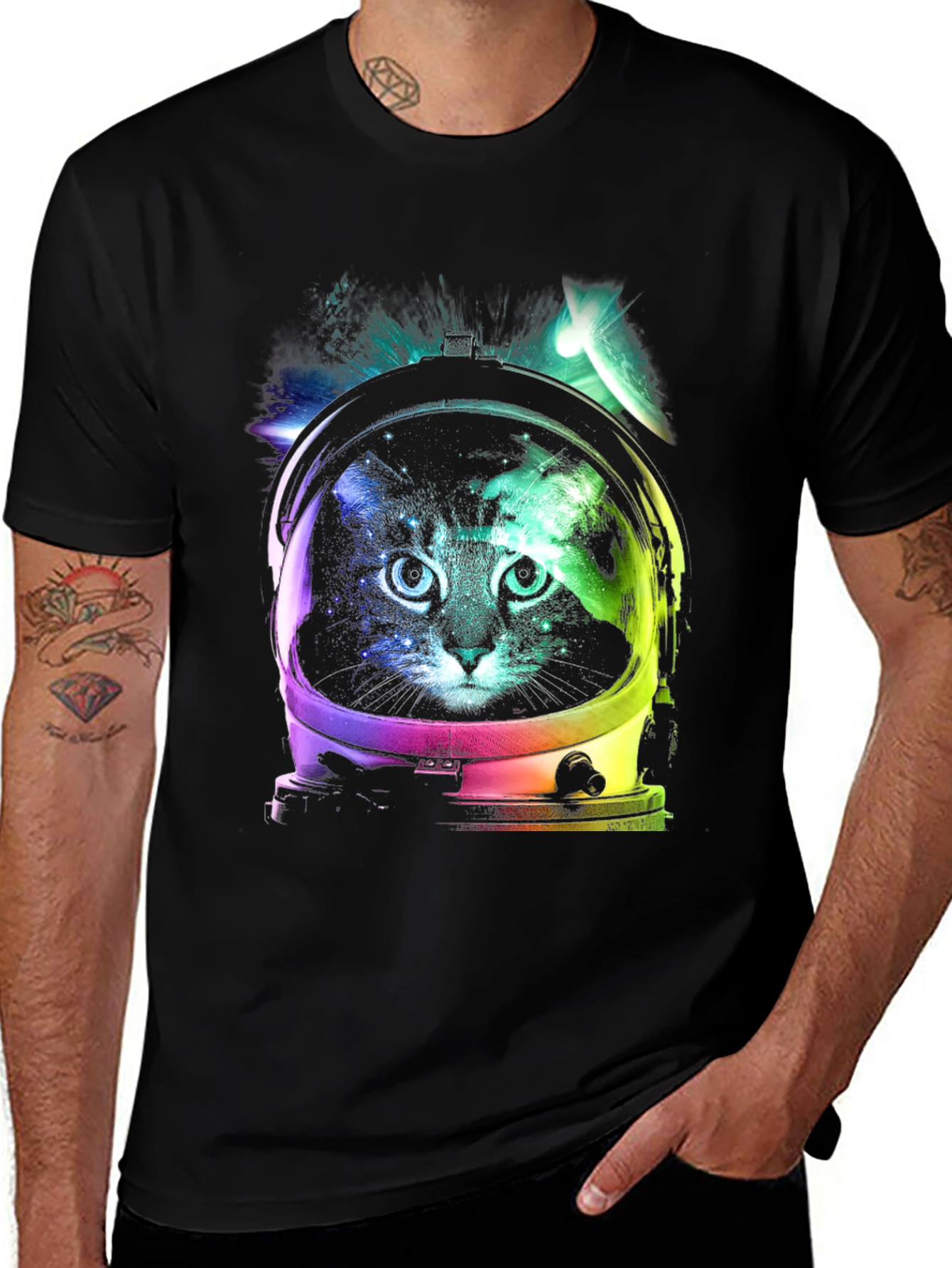 Variant 18 of Cosmic Cat Astronaut Graphic Tee