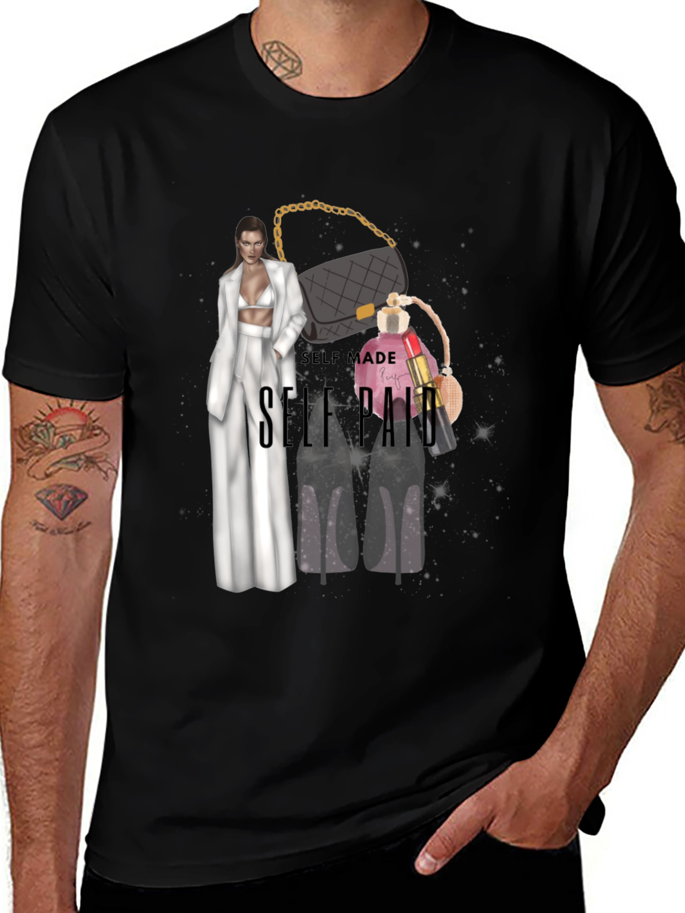 Variant 24 of Self-Made Self-Paid Mom Black T-Shirt