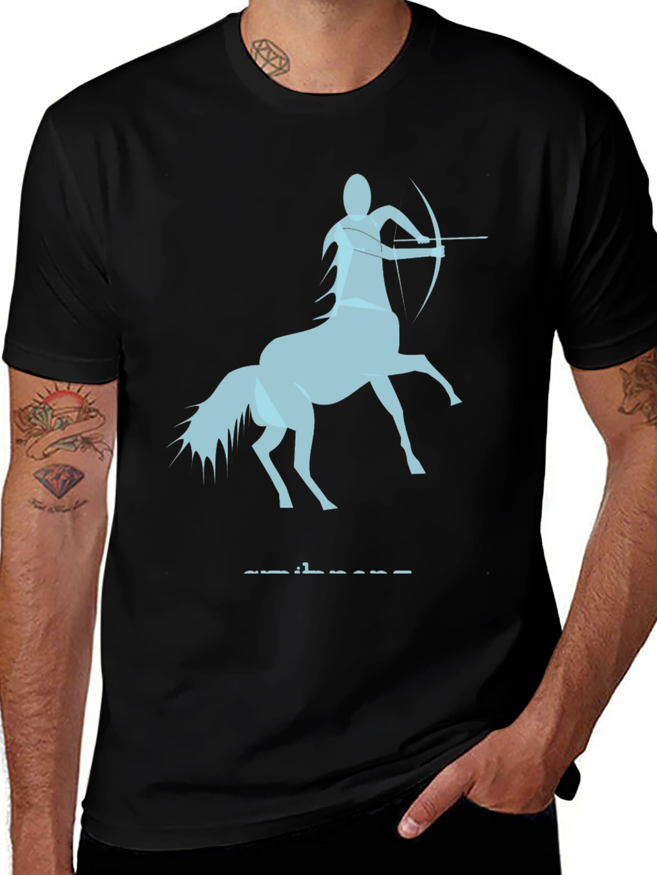 Sagittarius Centaur Graphic T-Shirt - Black