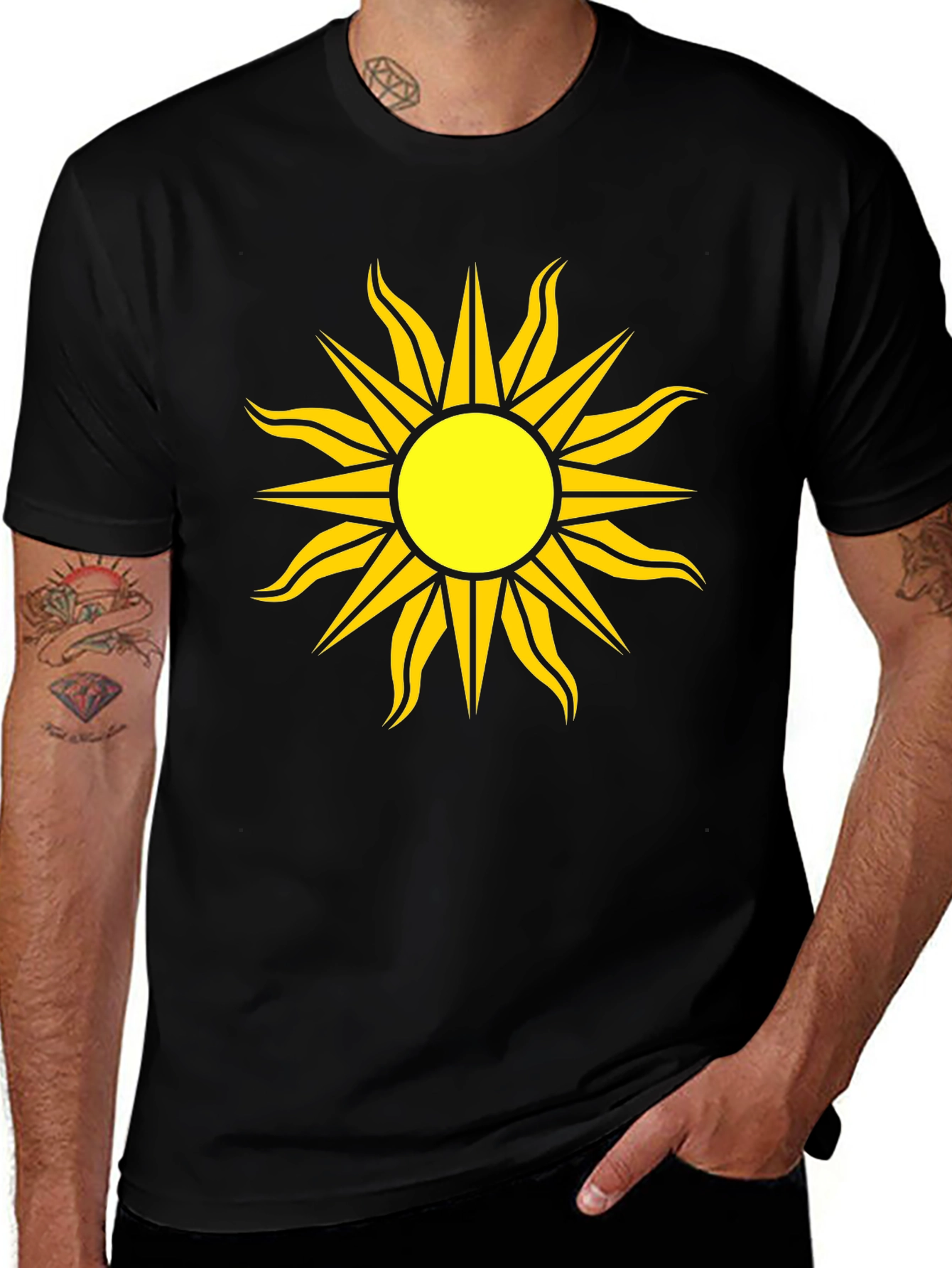 Variant 7 of Sun Graphic Black T-Shirt