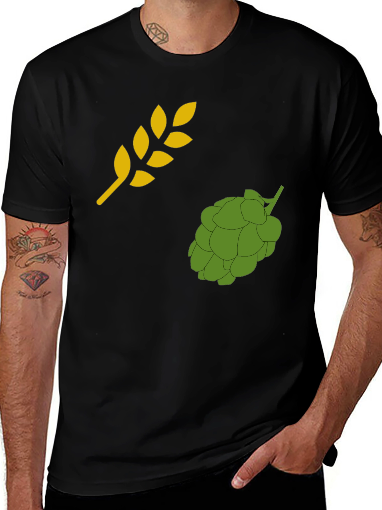 Variant 7 of Brew Master T-Shirt: Hops & Barley Graphic Tee