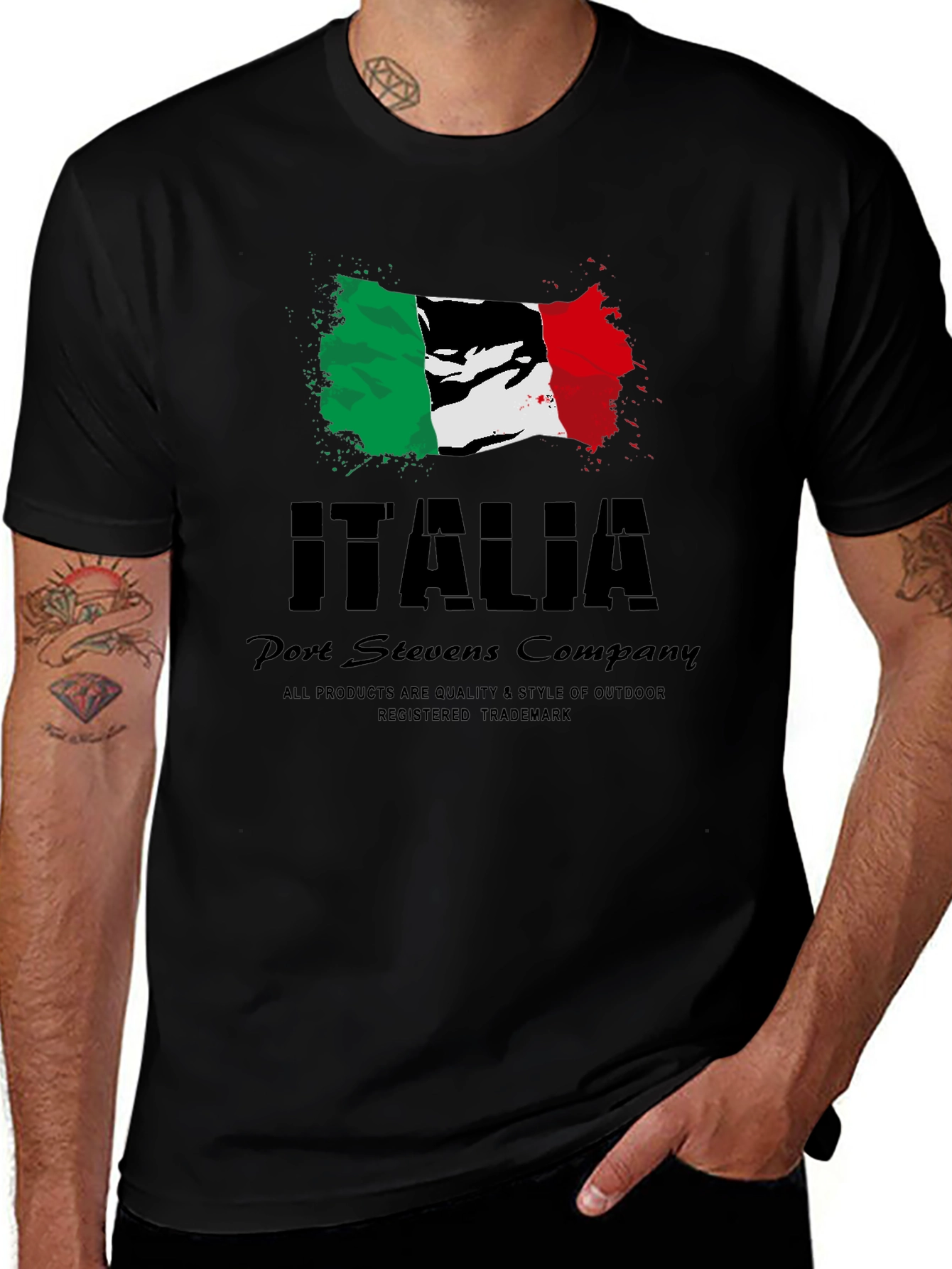 Italia Flag T-Shirt - Port Stevens Company Graphic Tee