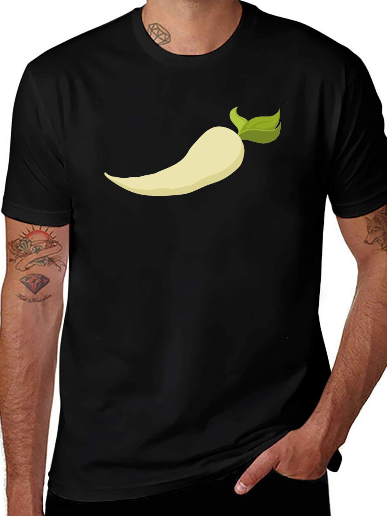 Variant 15 of Radish Graphic Tee - Casual Black T-Shirt