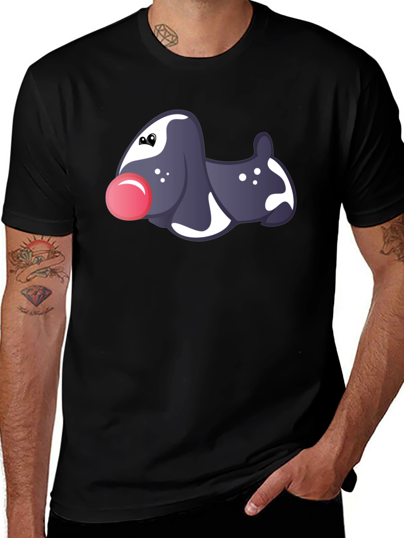 Variant 12 of Novelty Dog Graphic Black T-Shirt