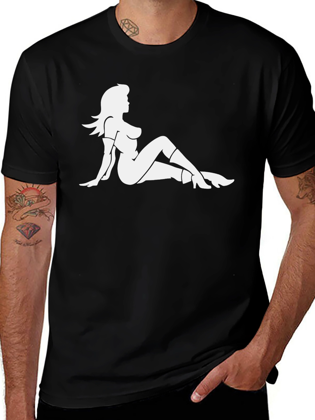 Variant 25 of Silhouette Graphic Black T-Shirt