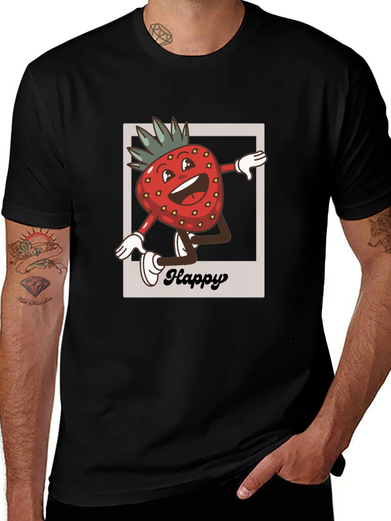 Variant 24 of Happy Strawberry Cartoon Graphic Tee